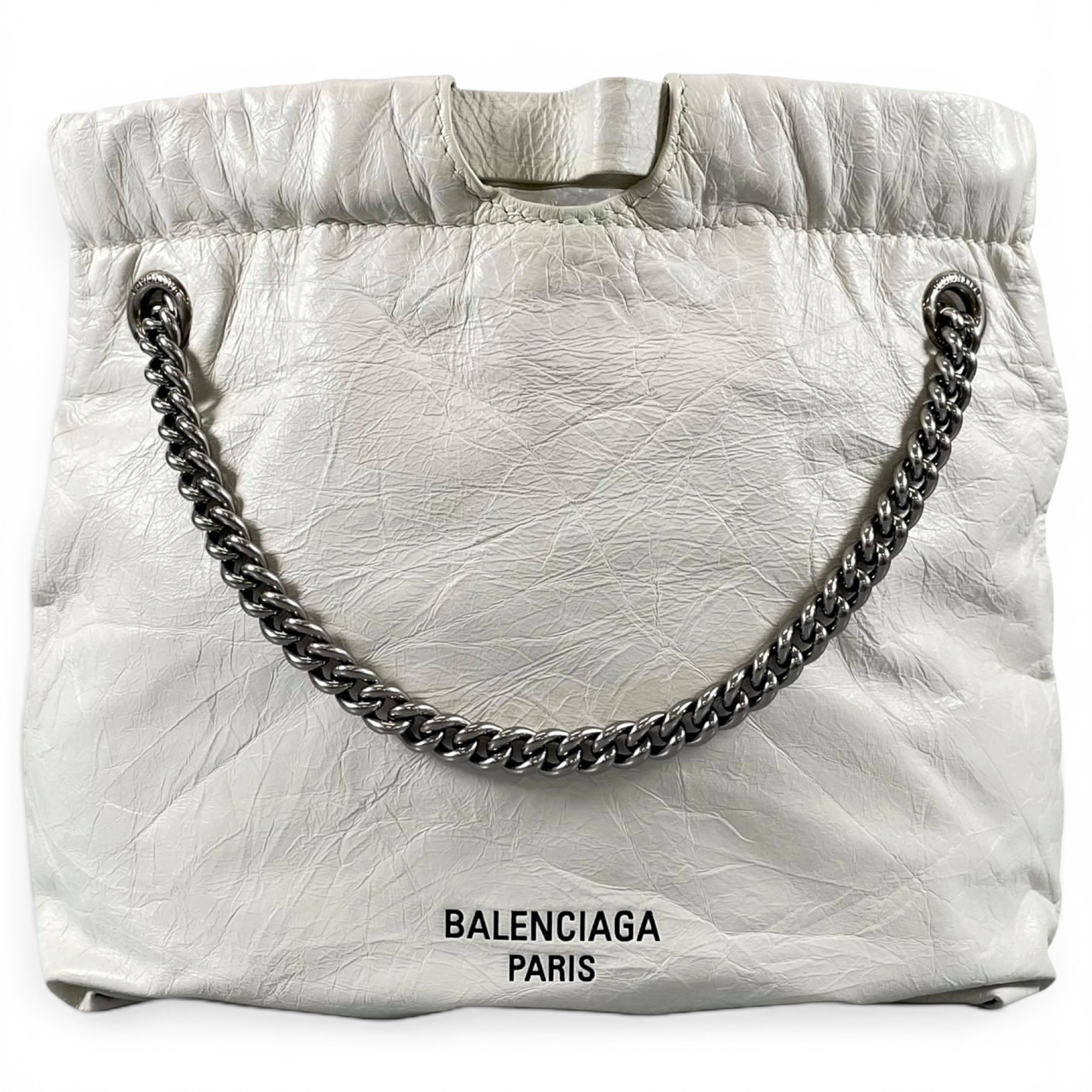 Crush leather handbag
