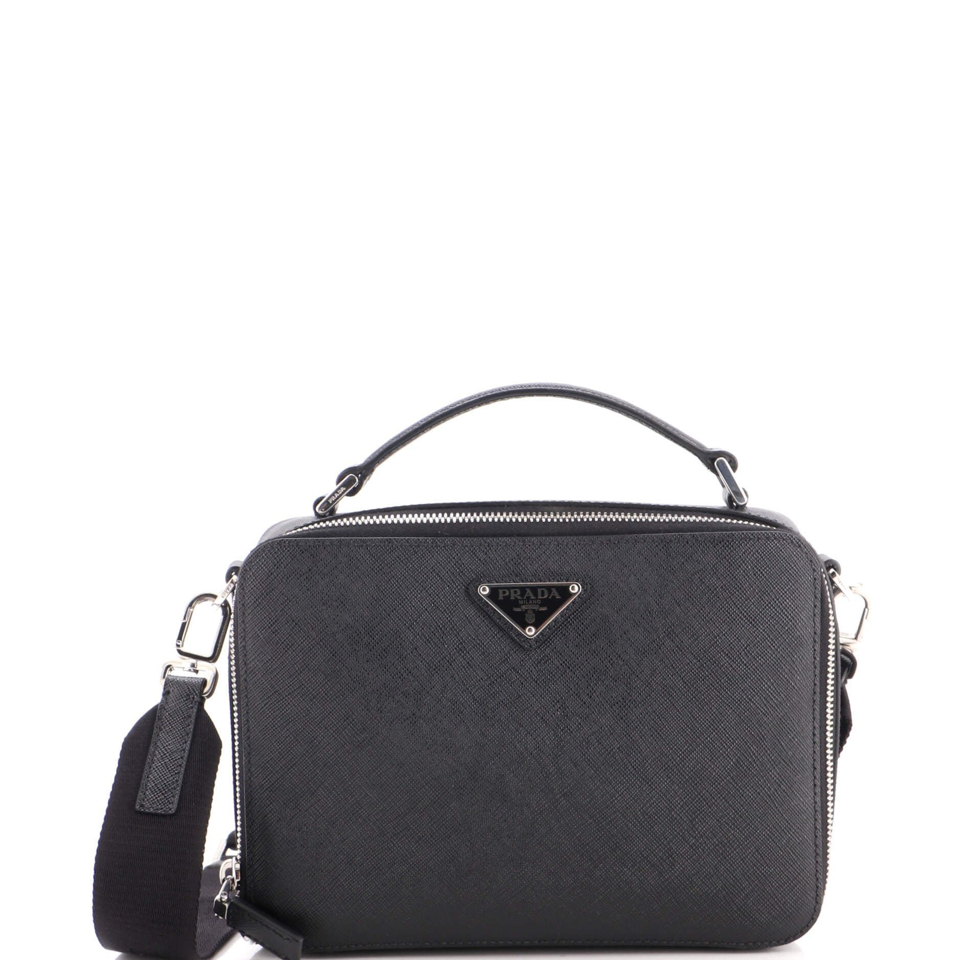 Brique Crossbody Bag Saffiano Leather Small