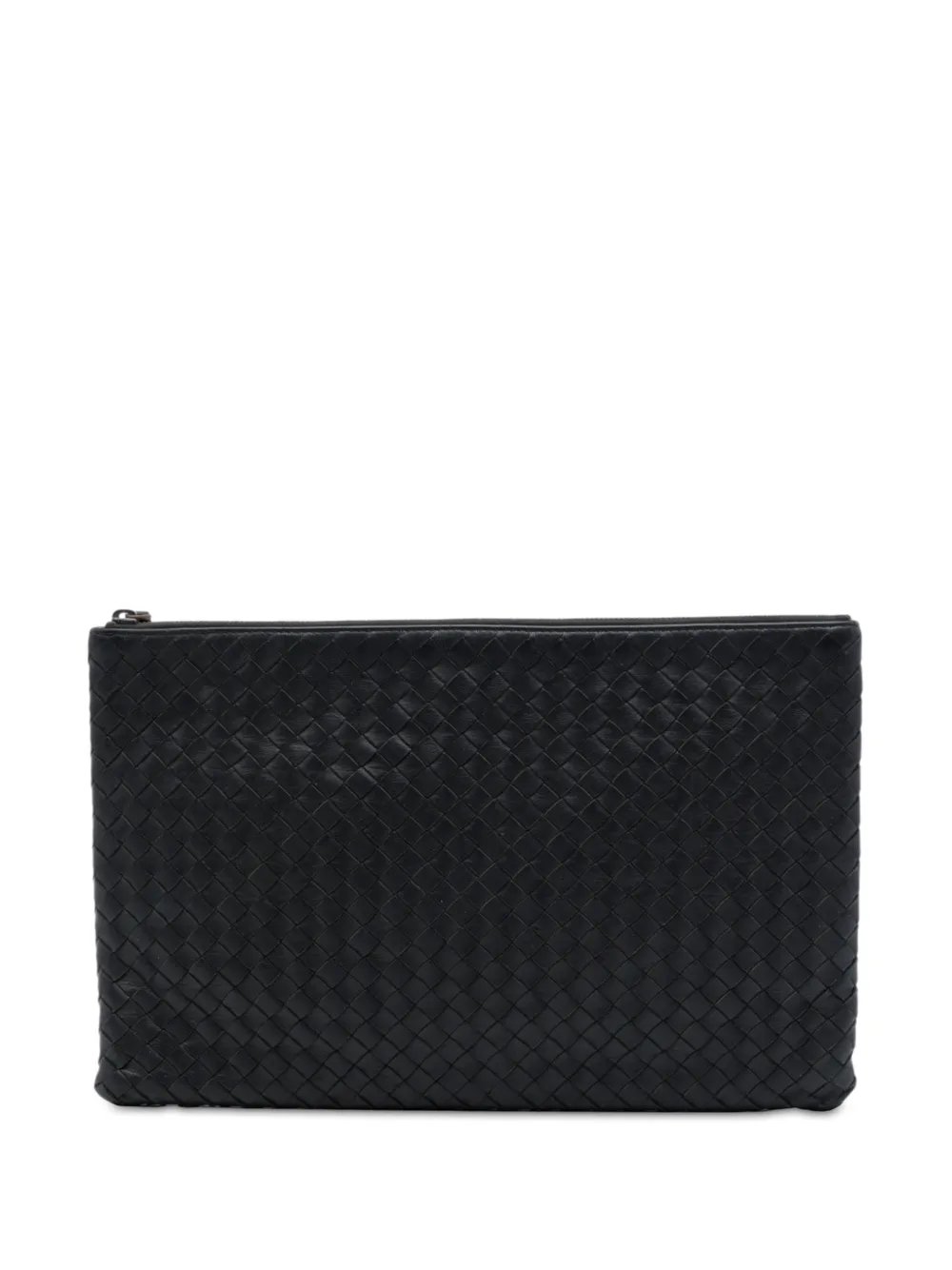 2012-2026 Large Nappa Intrecciato Flat Zip Biletto Pouch clutch bag