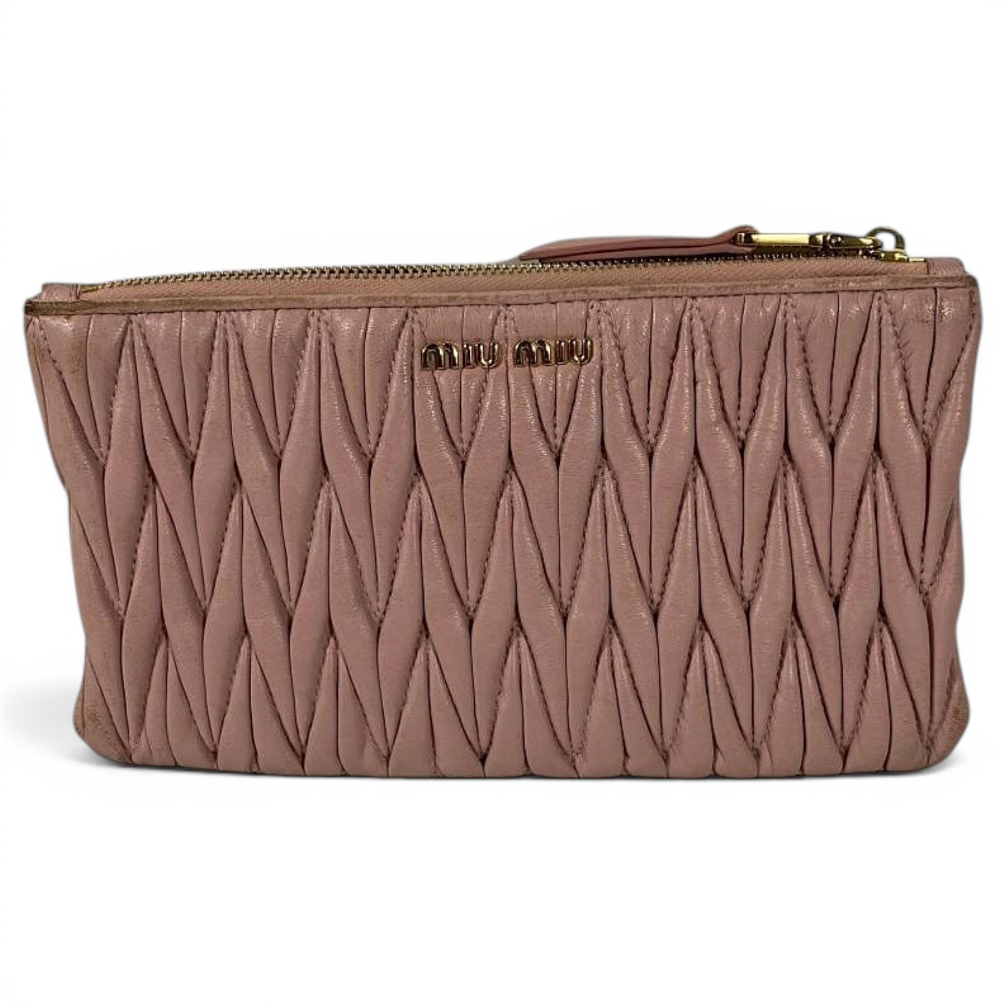 Matelassé leather clutch bag