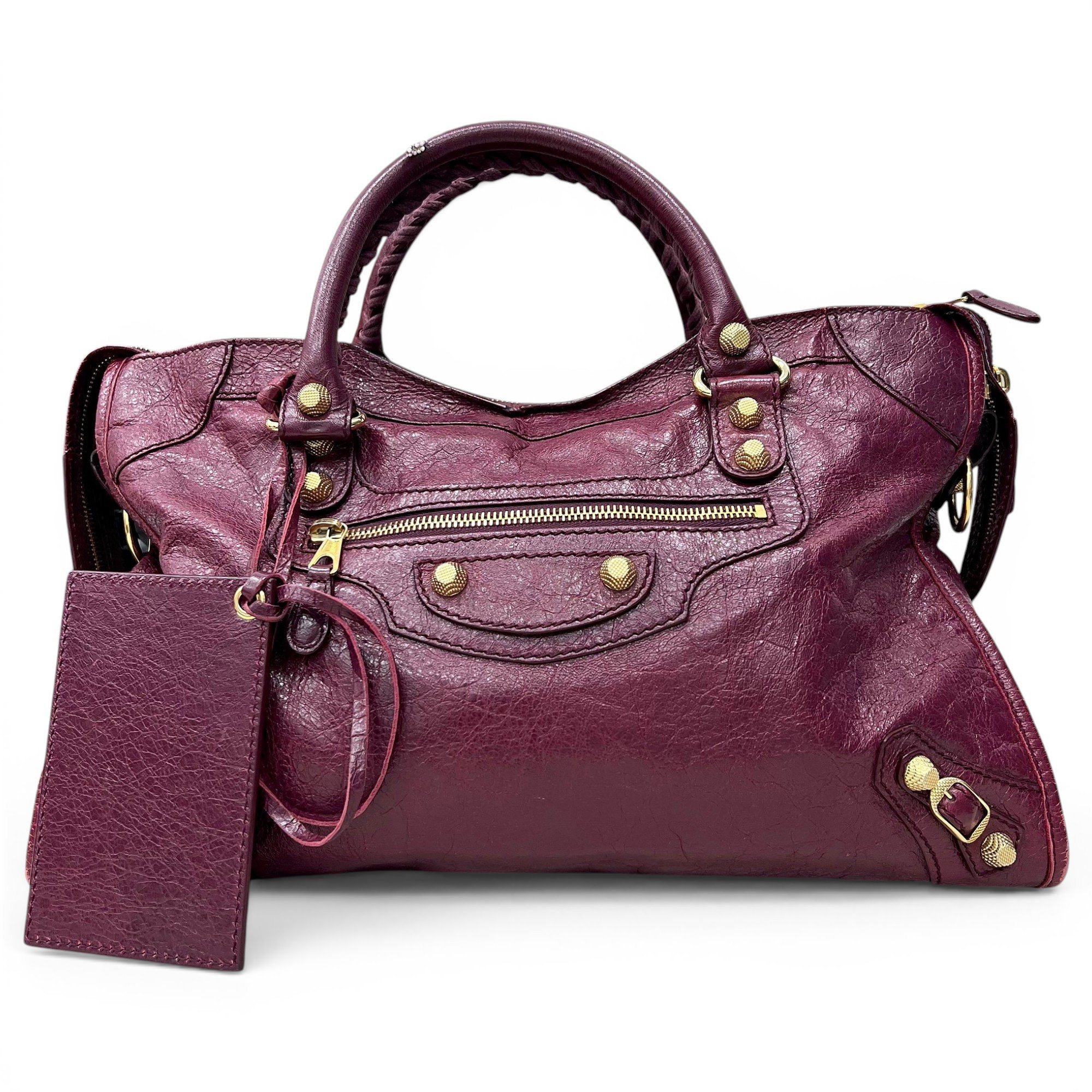 City leather handbag