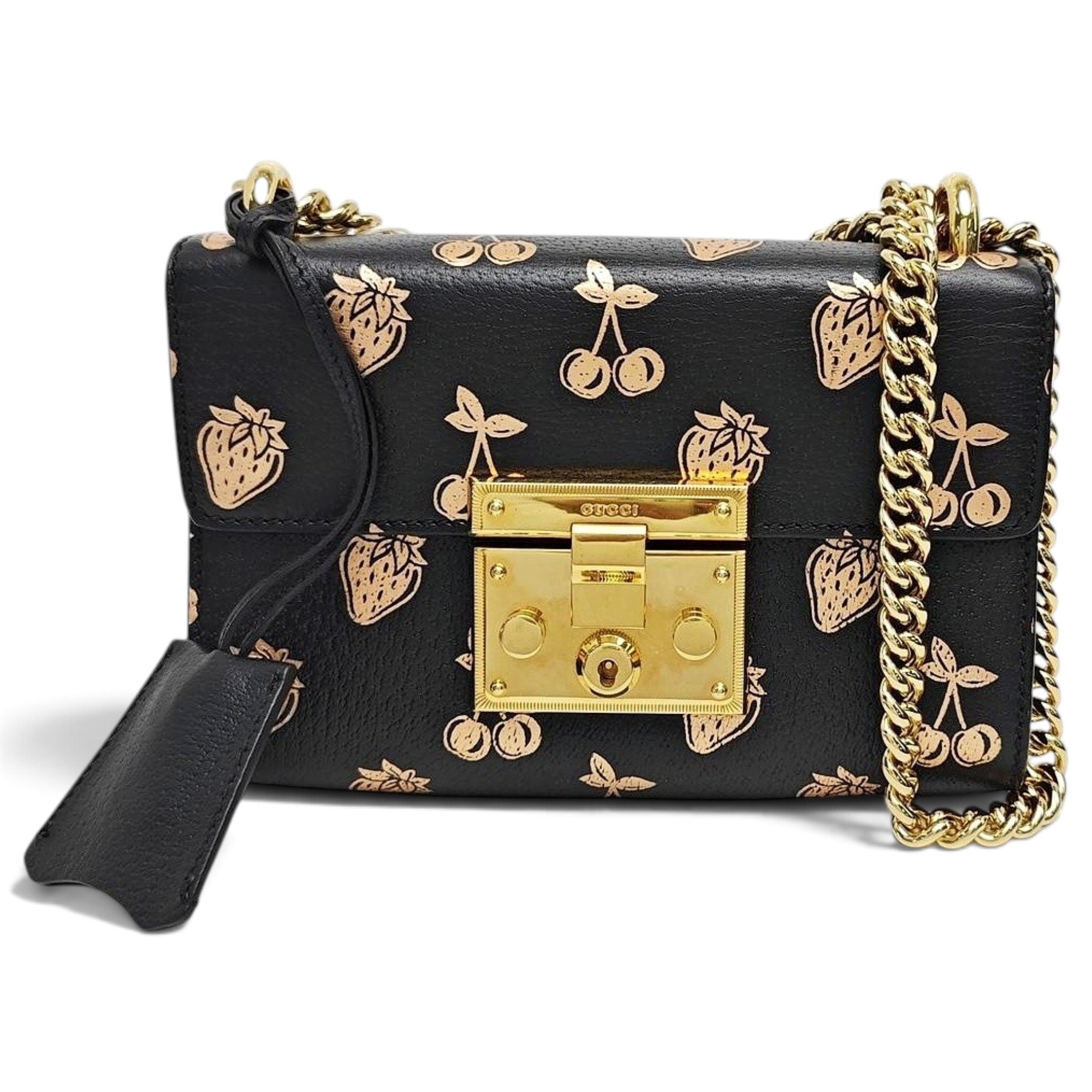 Padlock leather handbag