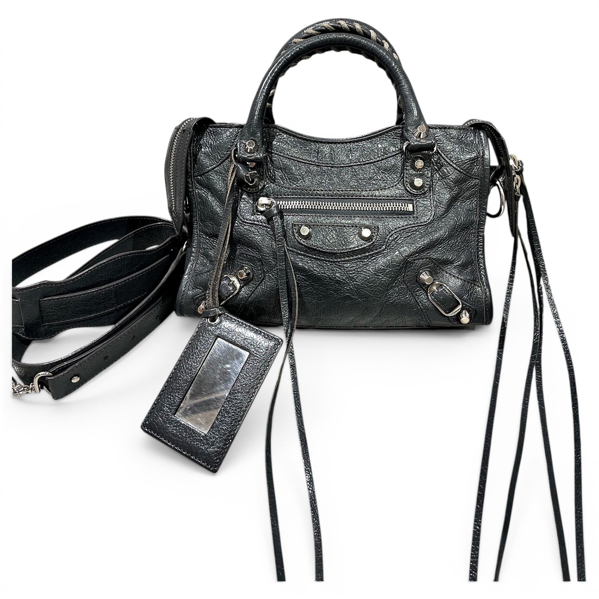 City leather handbag