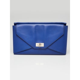 Givenchy Givenchy Blue Leather Shark Medium Clutch Bag