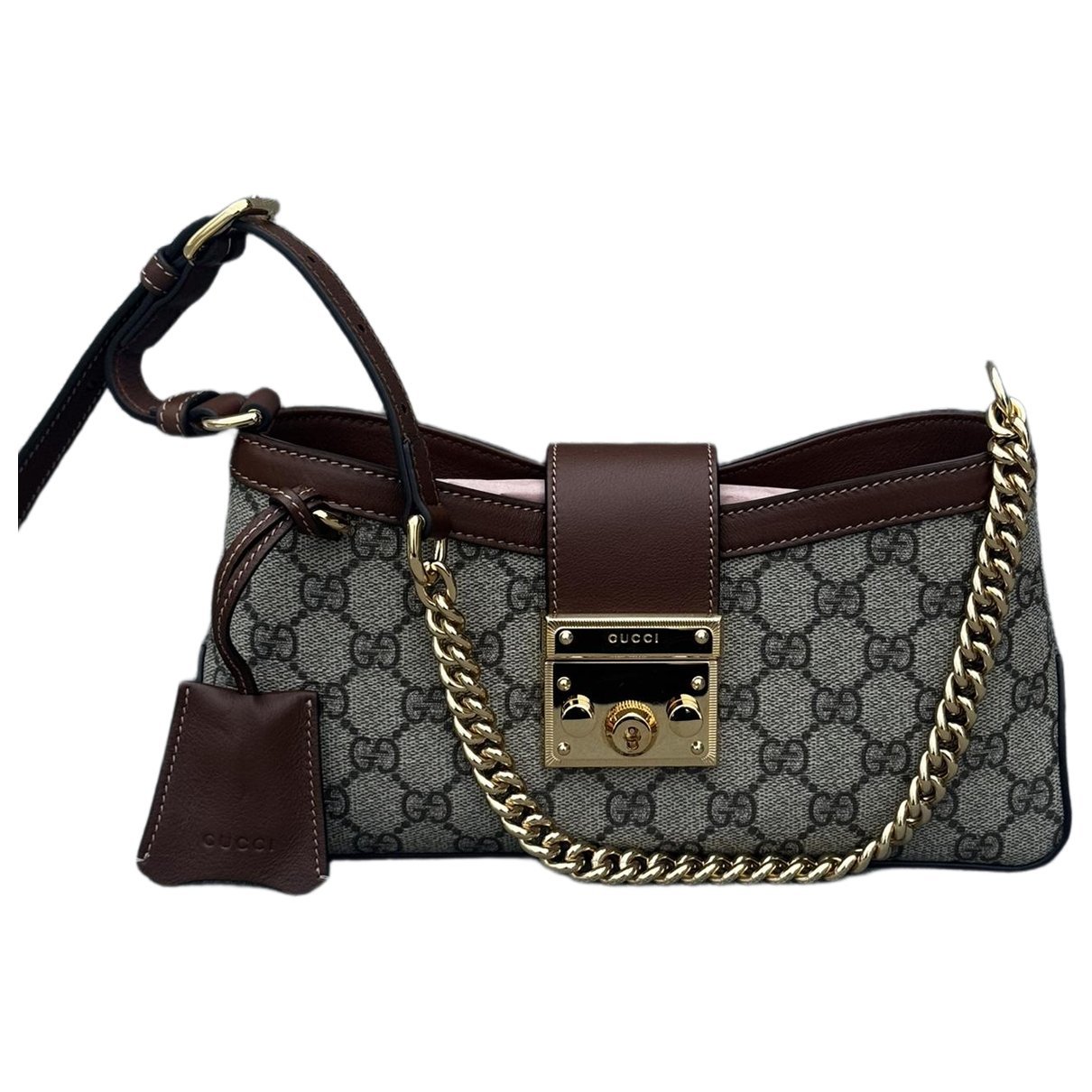 Padlock leather crossbody bag