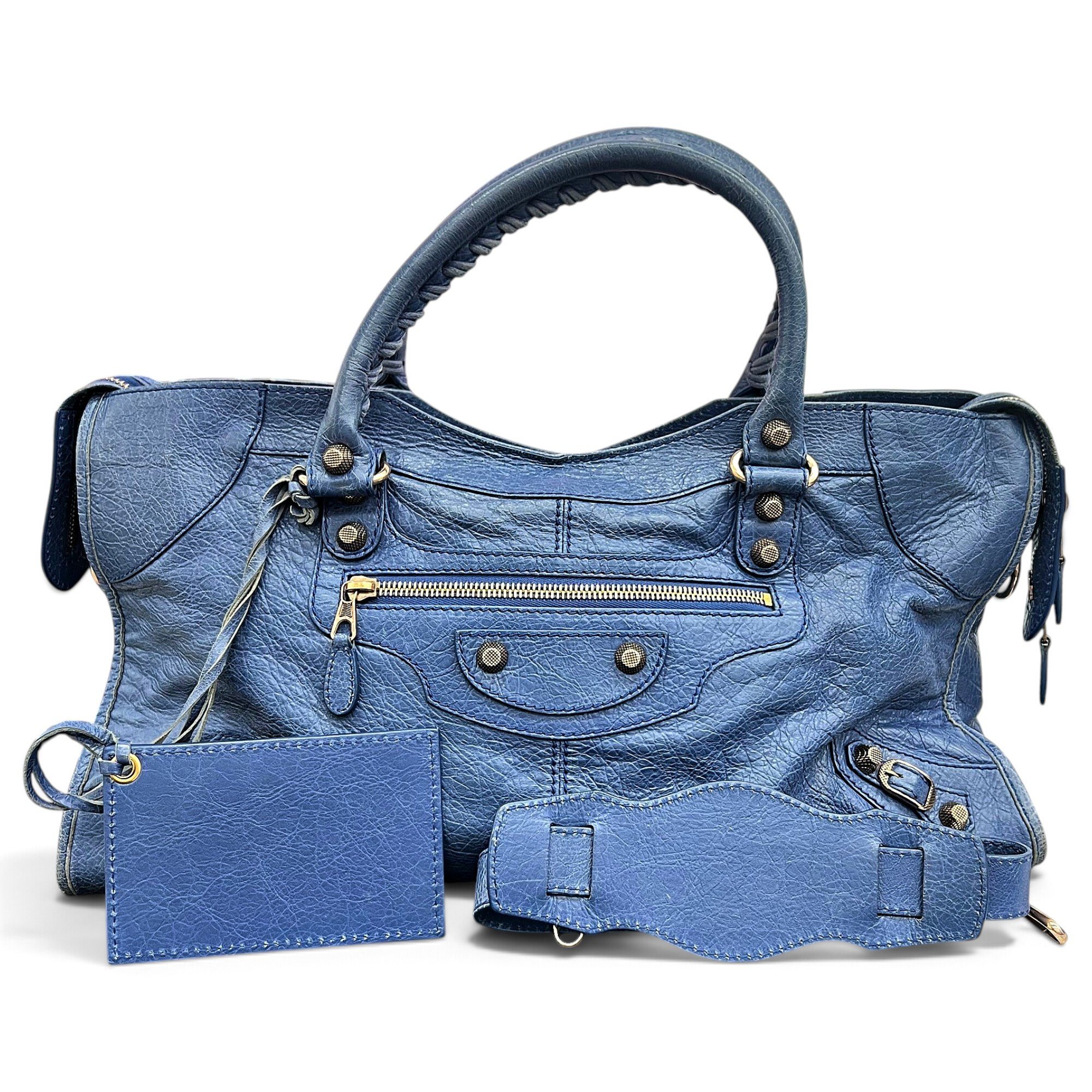 City leather handbag