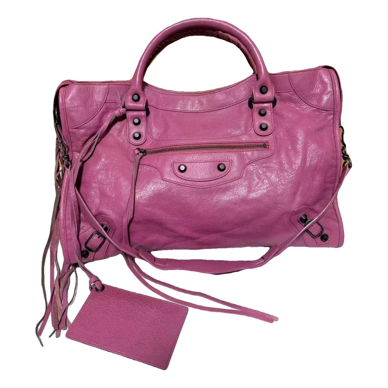 City leather handbag