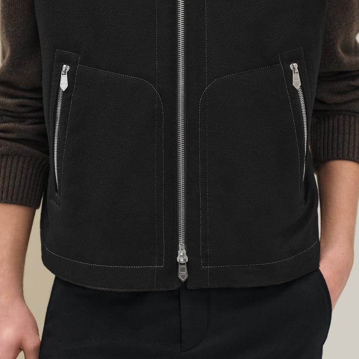 Noir Cashmere Hooded Vest