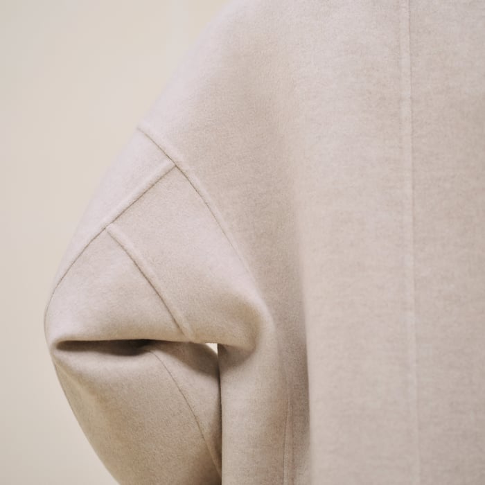 Beige Naturel Cashmere Pea Coat