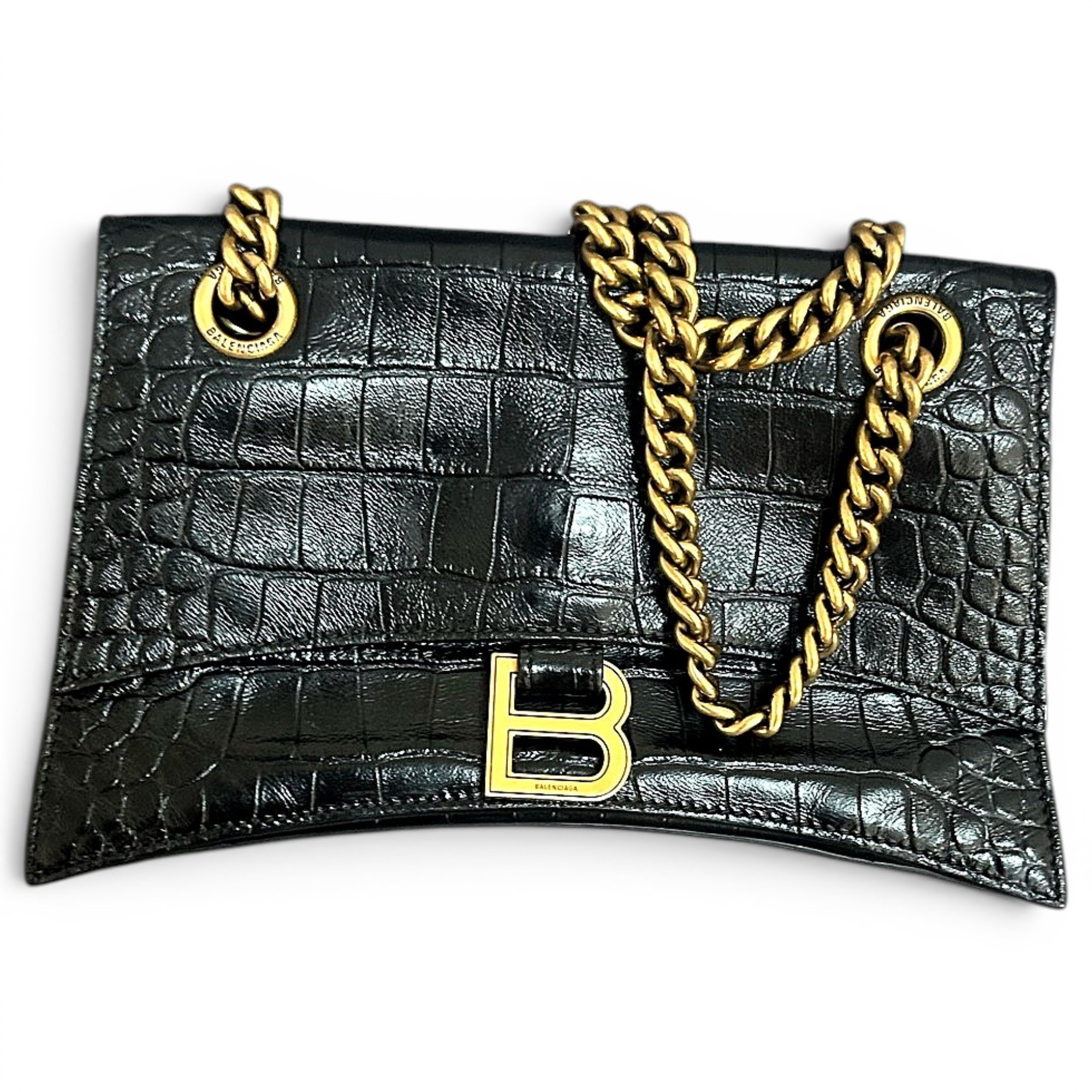 Crush leather handbag