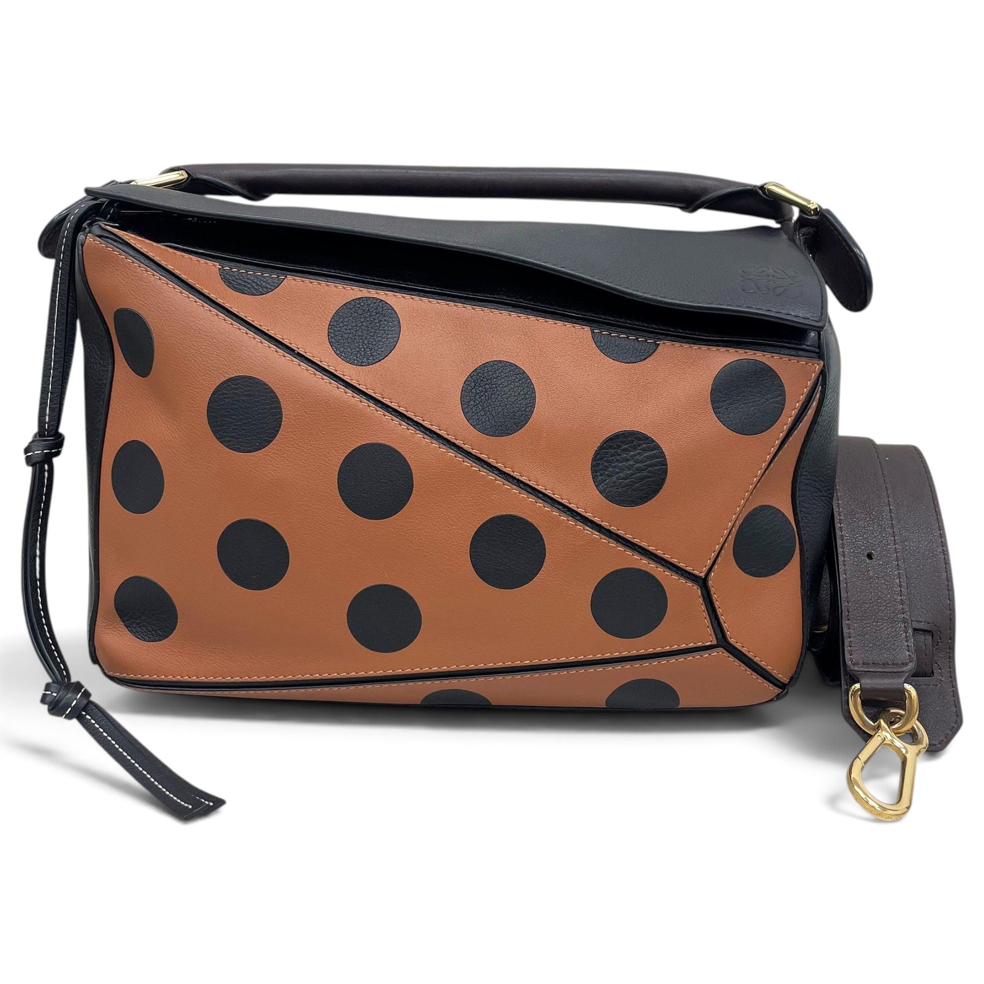 Puzzle leather handbag