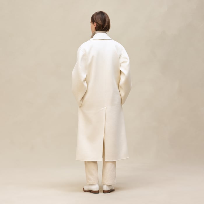 Blanc Naturel Long Cashmere Coat