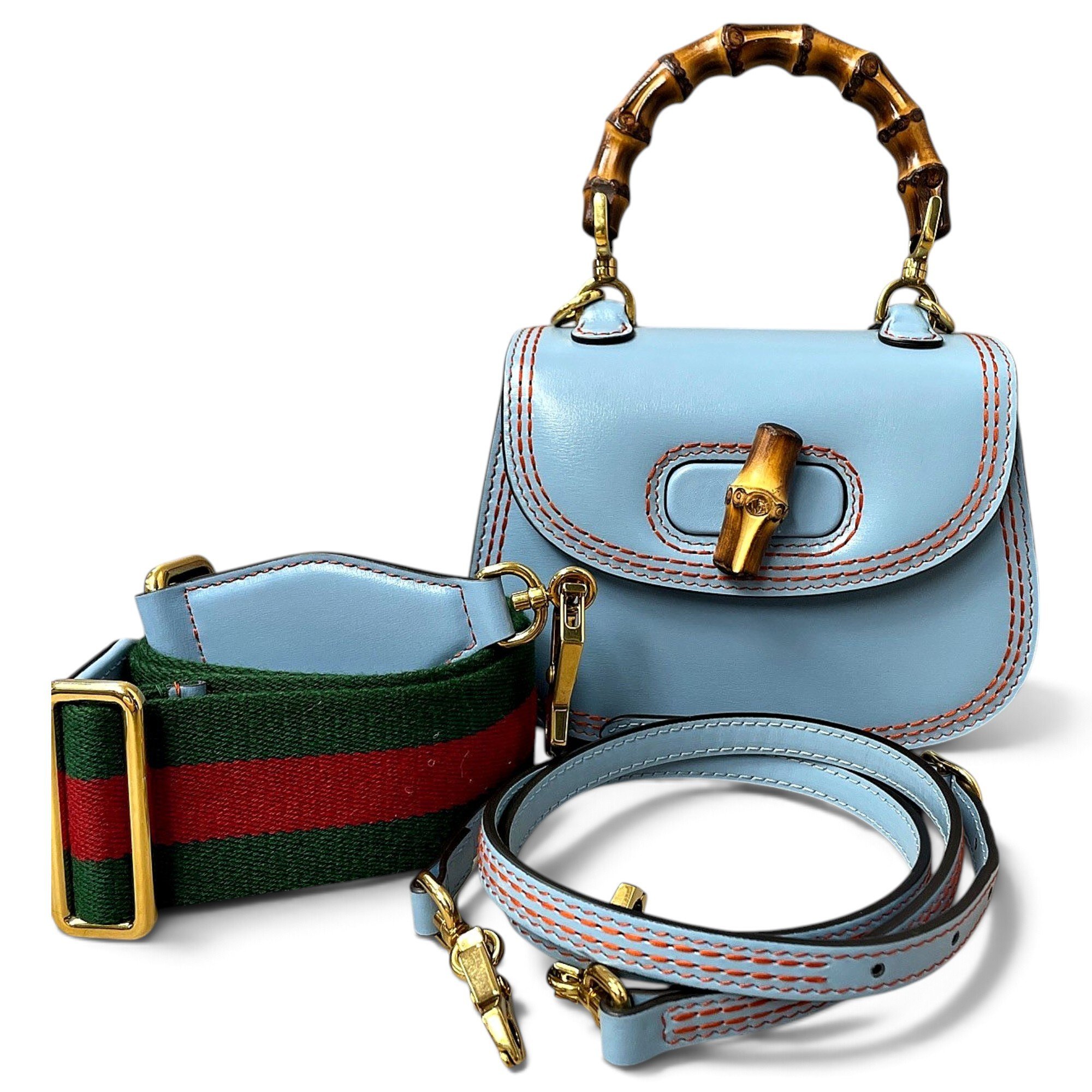Convertible Bamboo Top Handle leather handbag