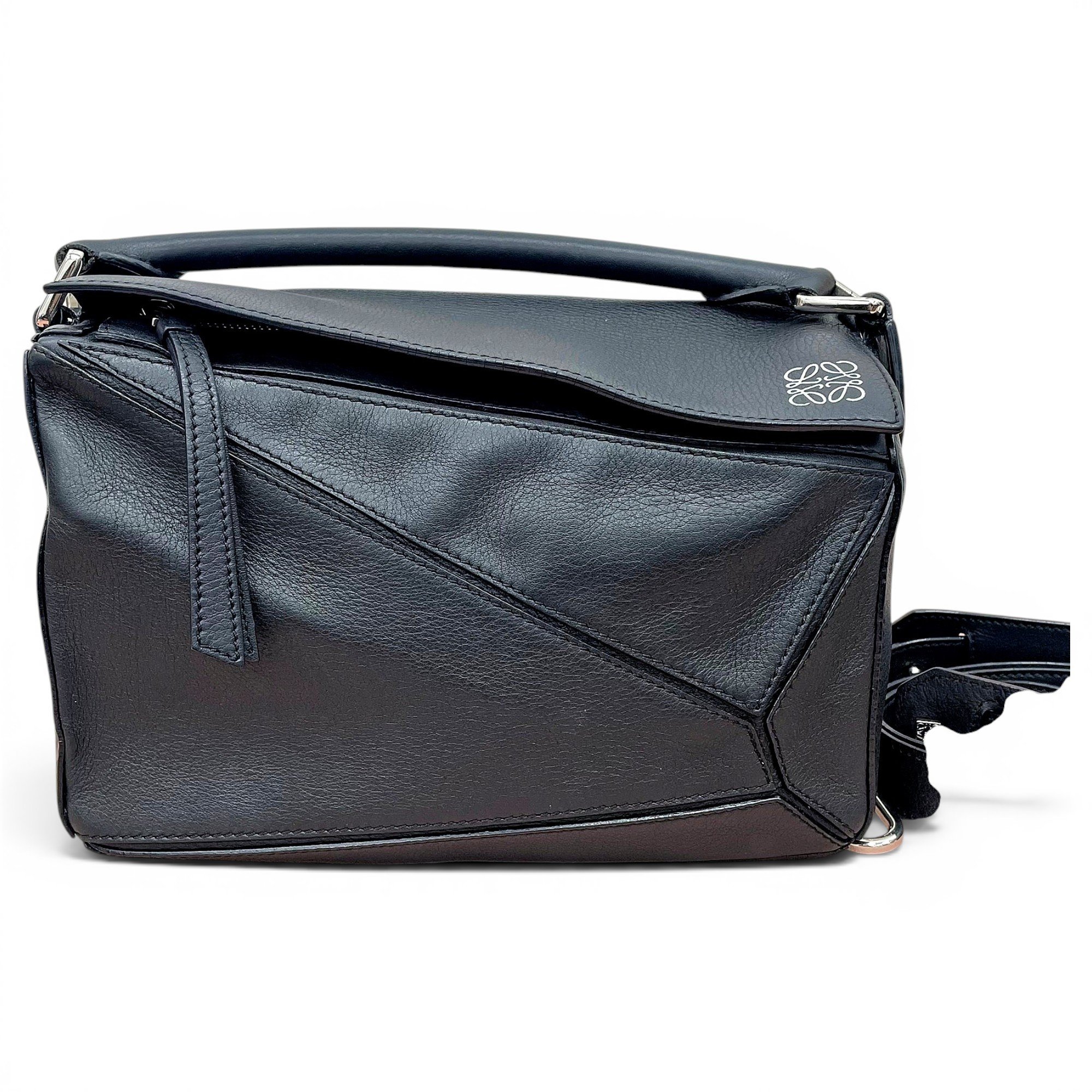 Puzzle leather handbag