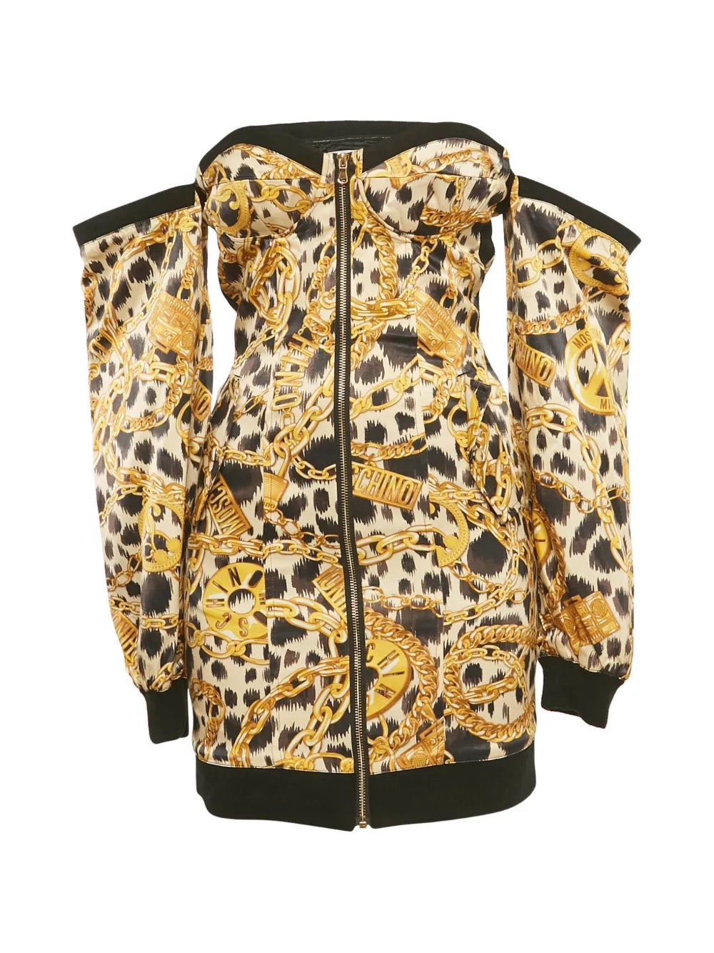 x H&M chain-print off-shoulder mini dress