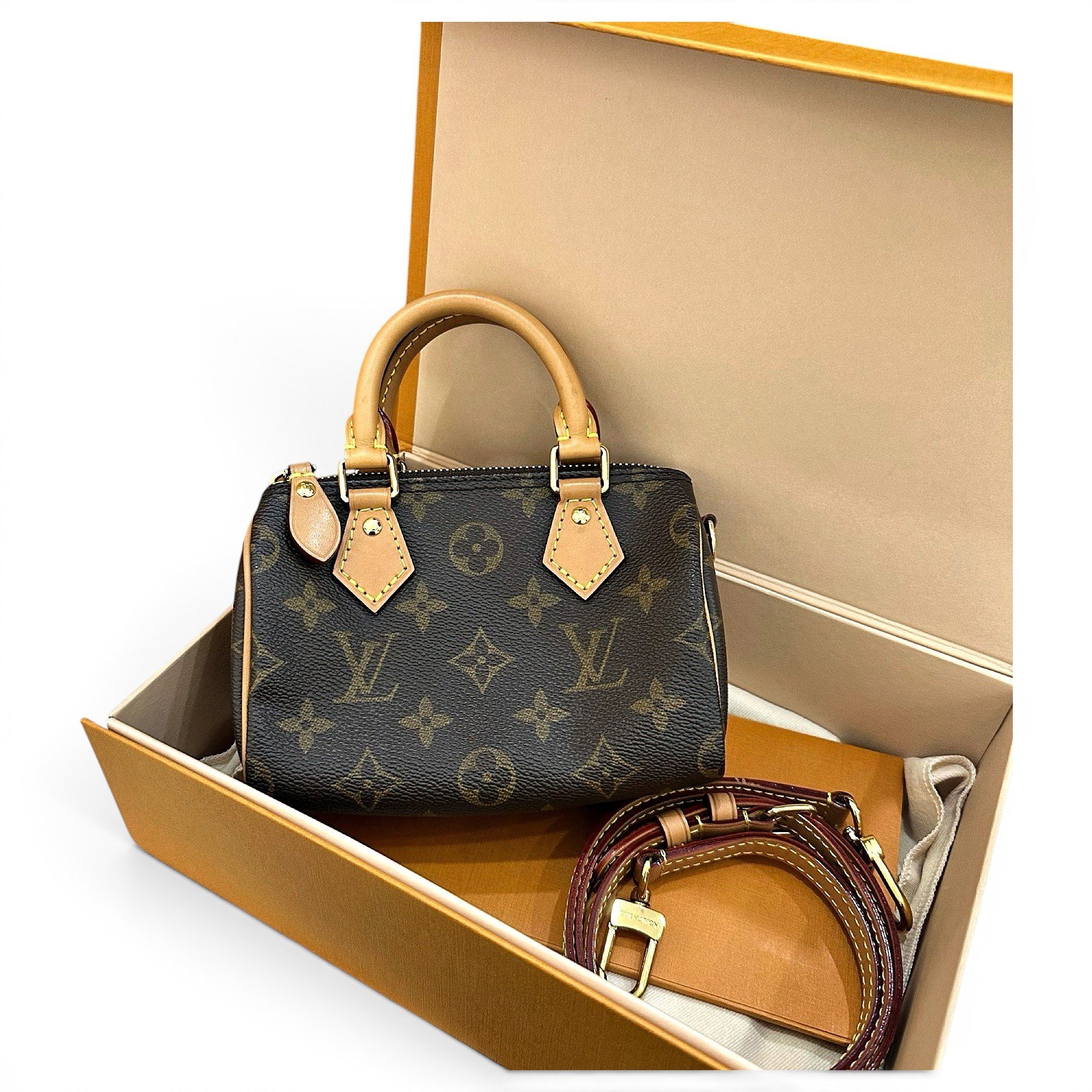 Nano Speedy / Mini HL leather crossbody bag