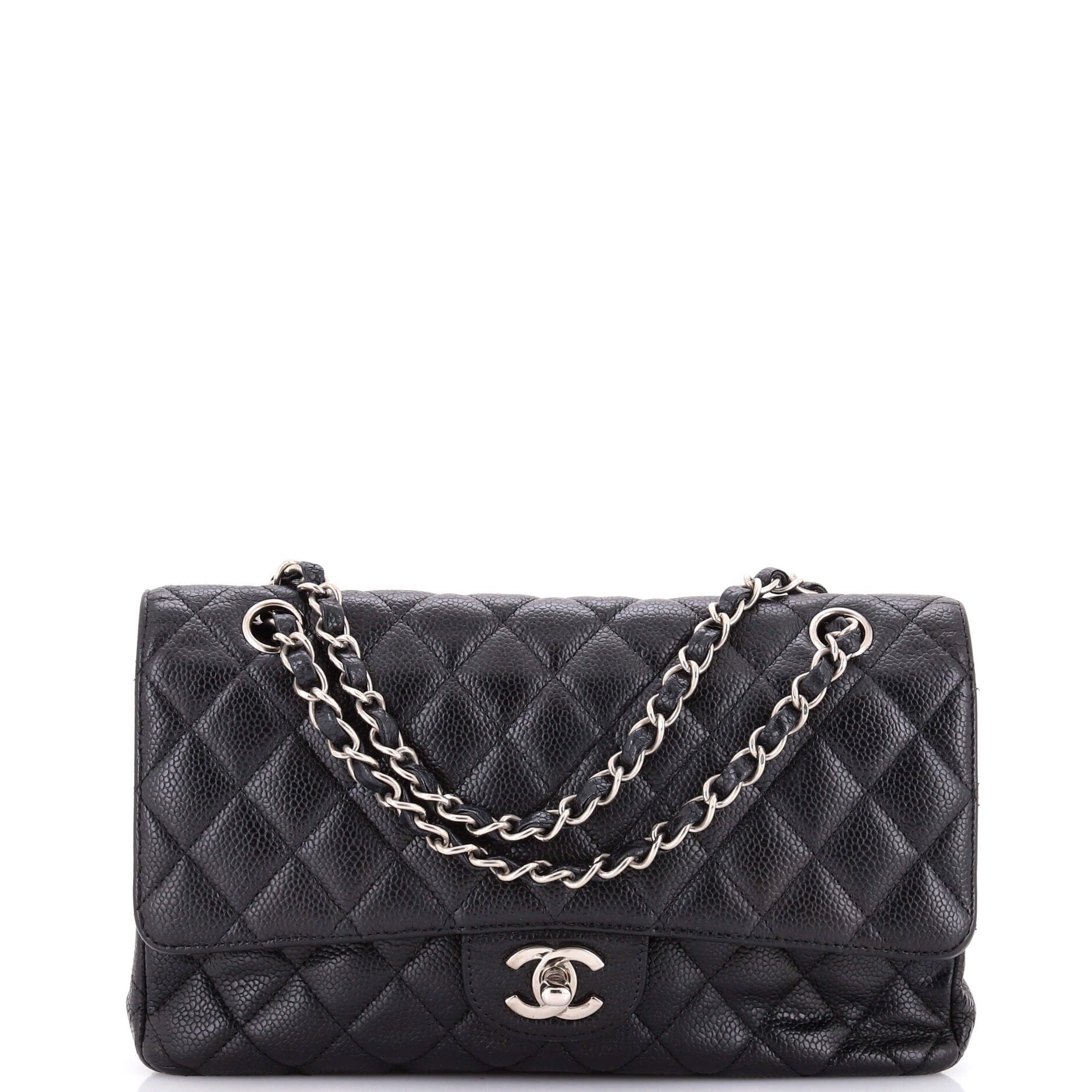 Classic Double Flap Bag Quilted Caviar Medium