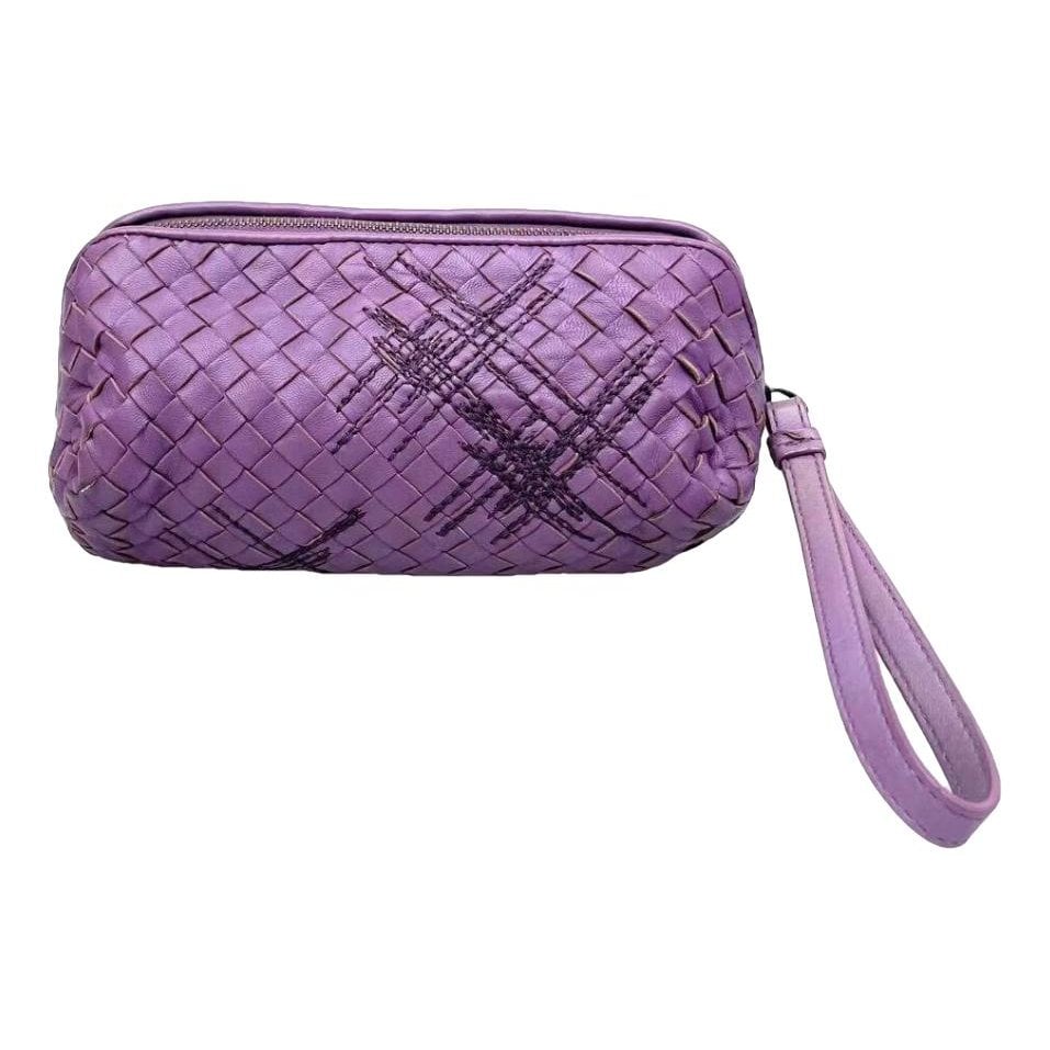 Leather clutch bag