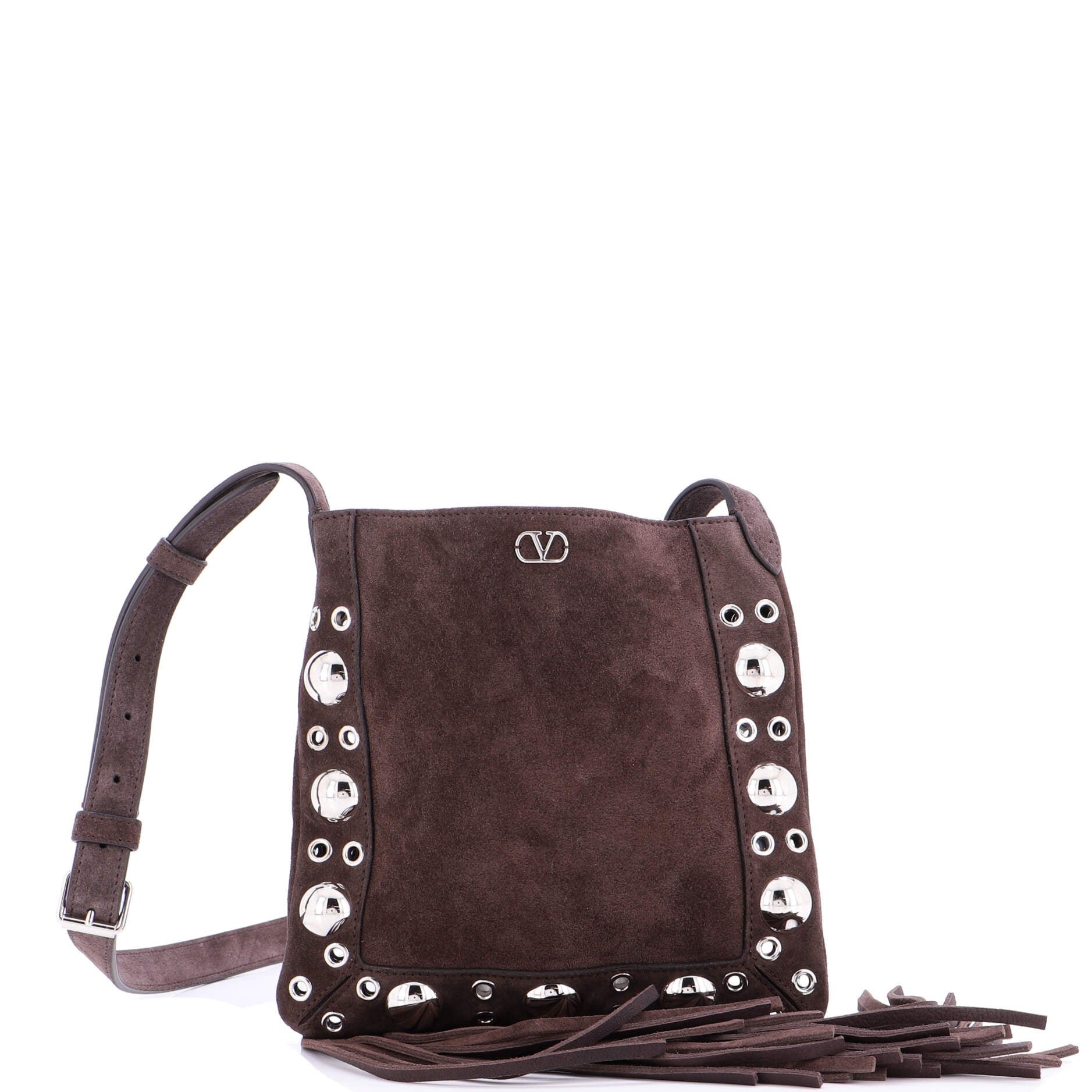 Valentino Garavani Nellcote Shoulder Bag Studded Suede