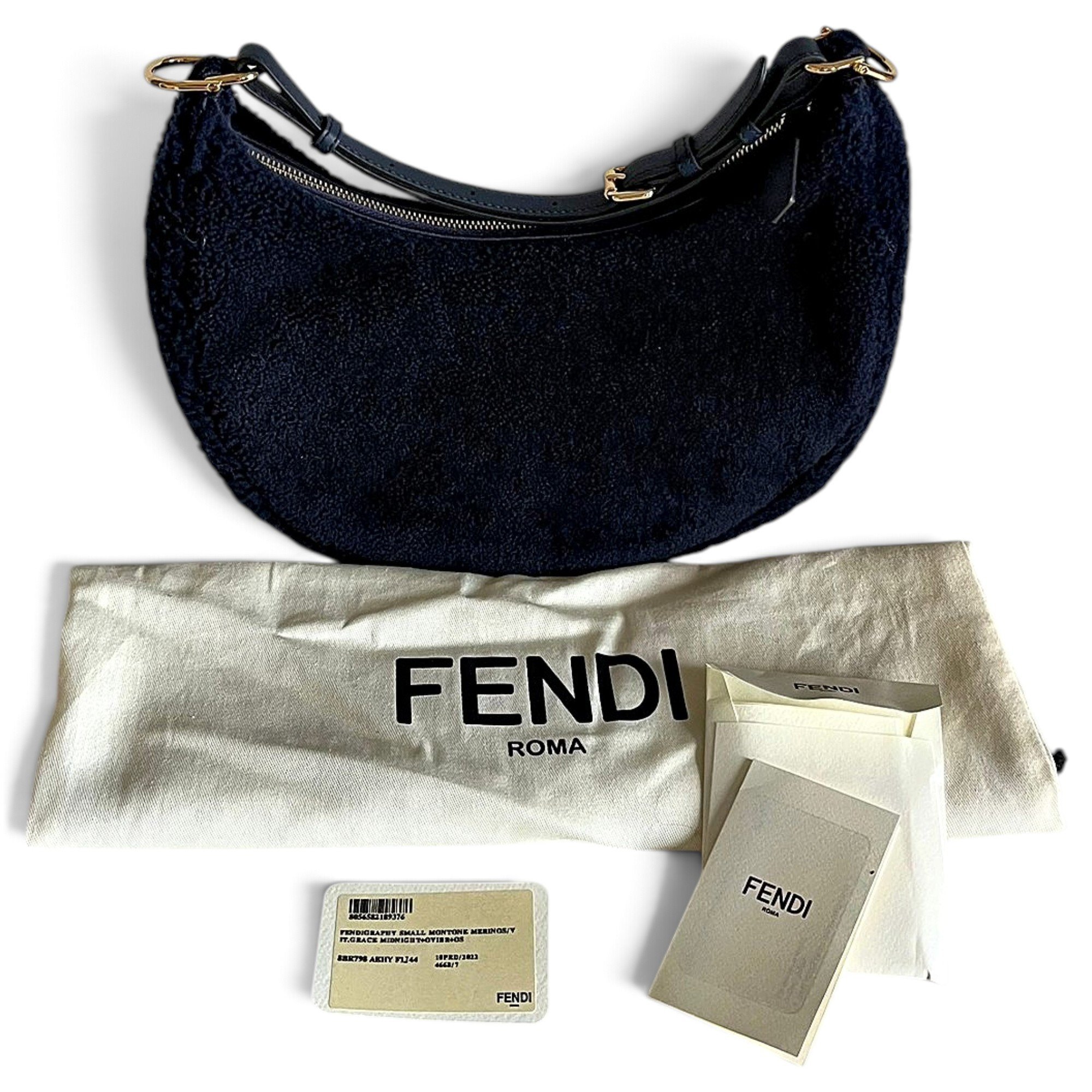 Fendigraphy wool handbag