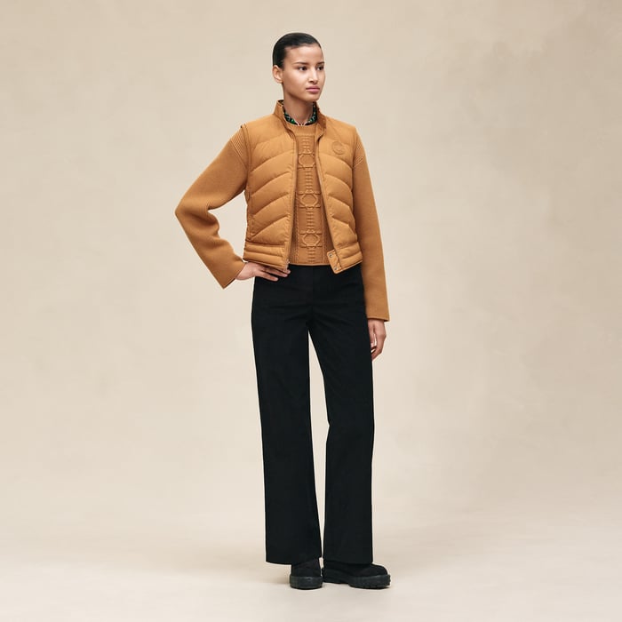 Marron Ocre Reversible Sleeveless Jacket