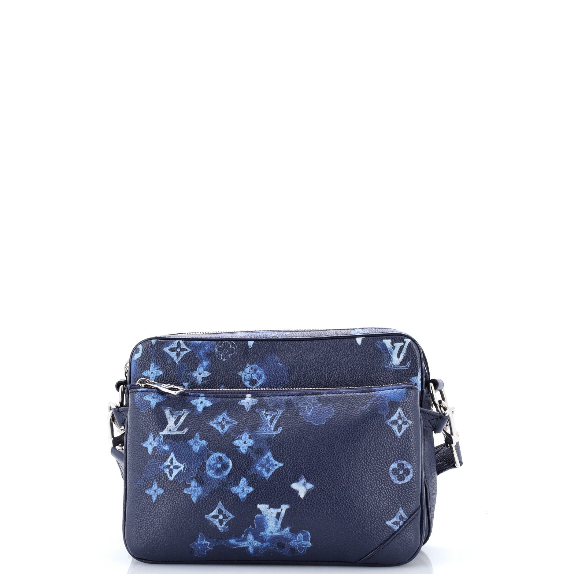 Trio Messenger Bag Limited Edition Monogram Ink Watercolor Leather