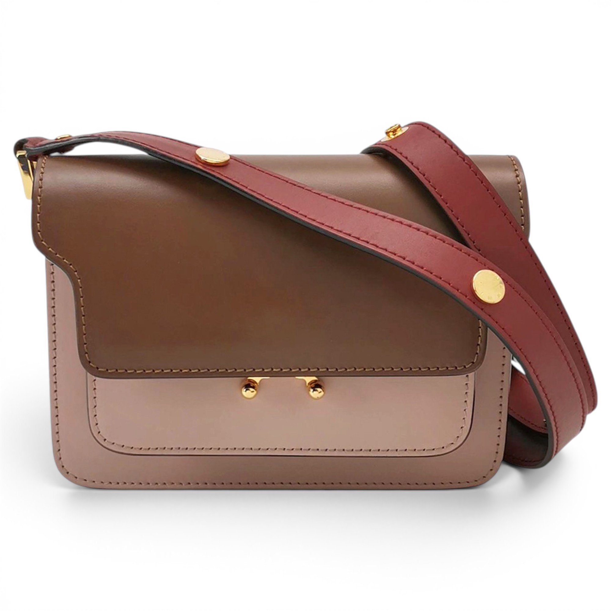 Trunk leather crossbody bag