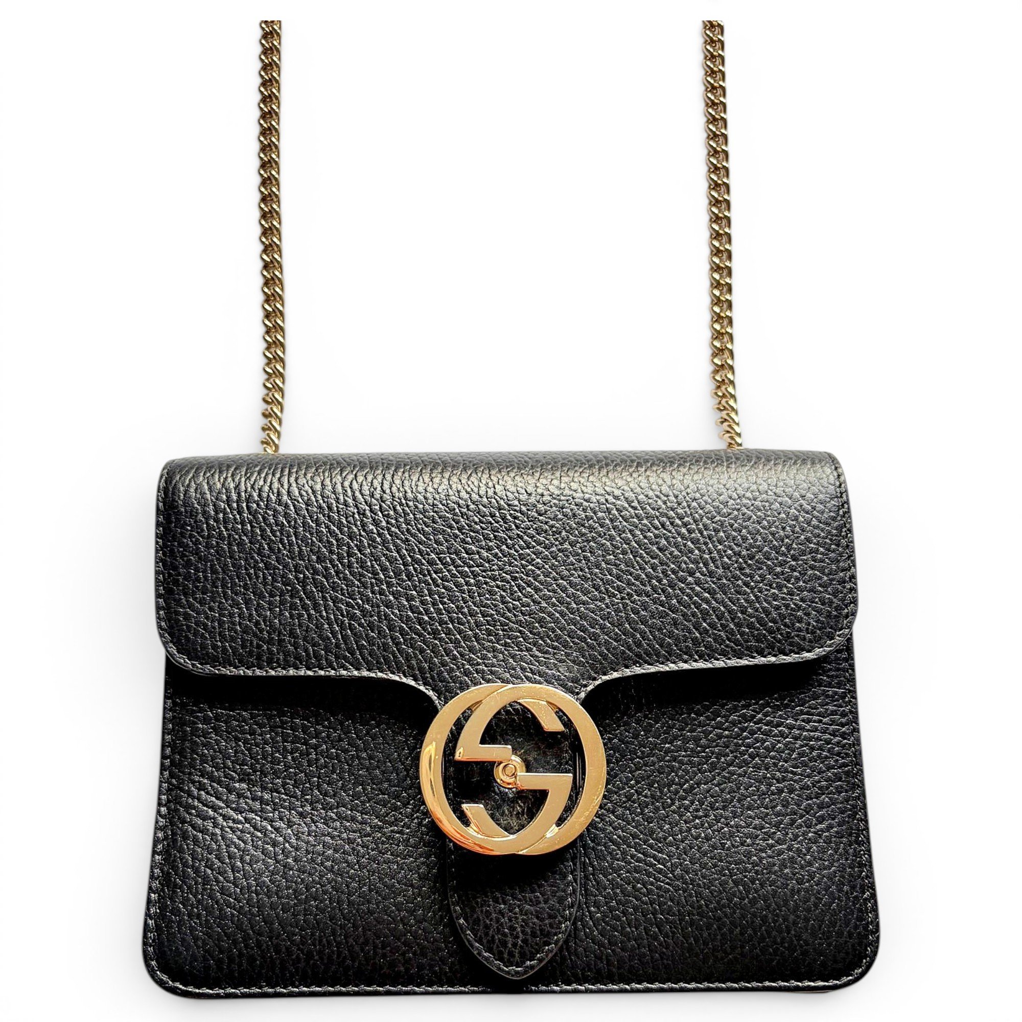Interlocking leather handbag