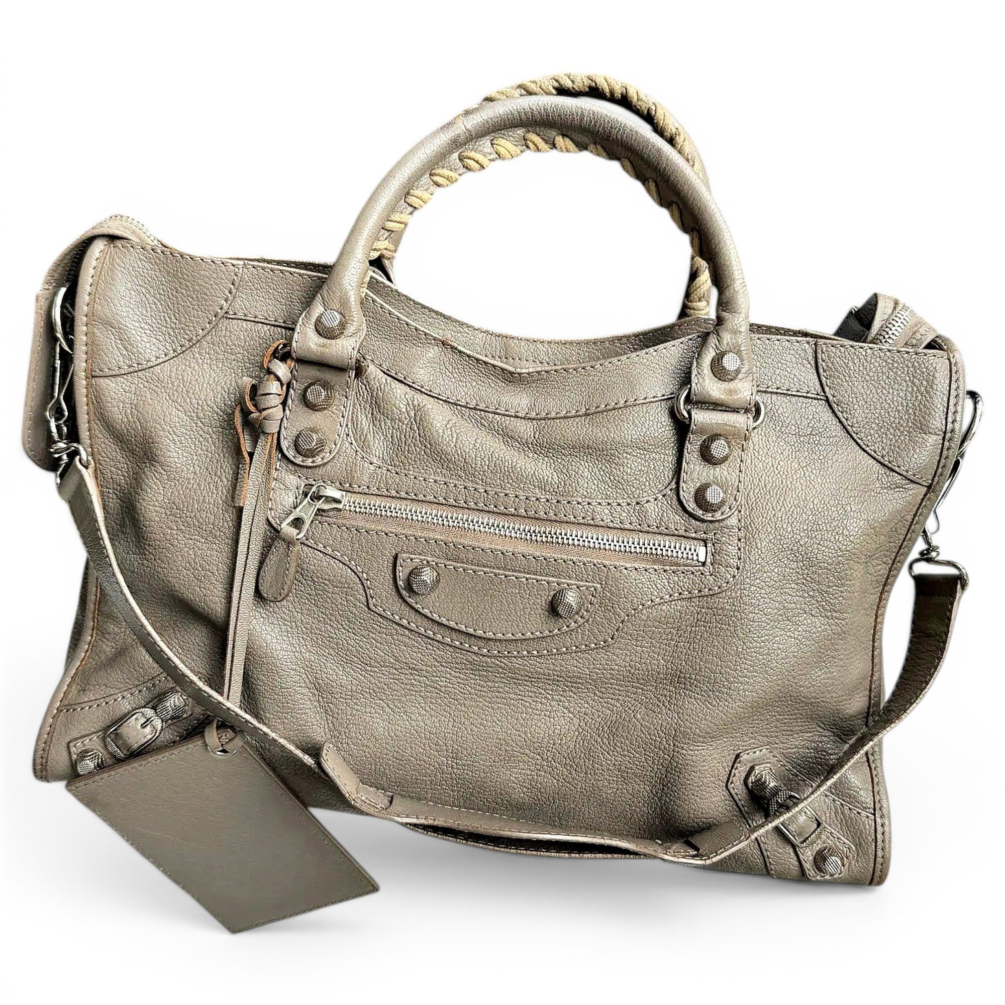 City leather handbag