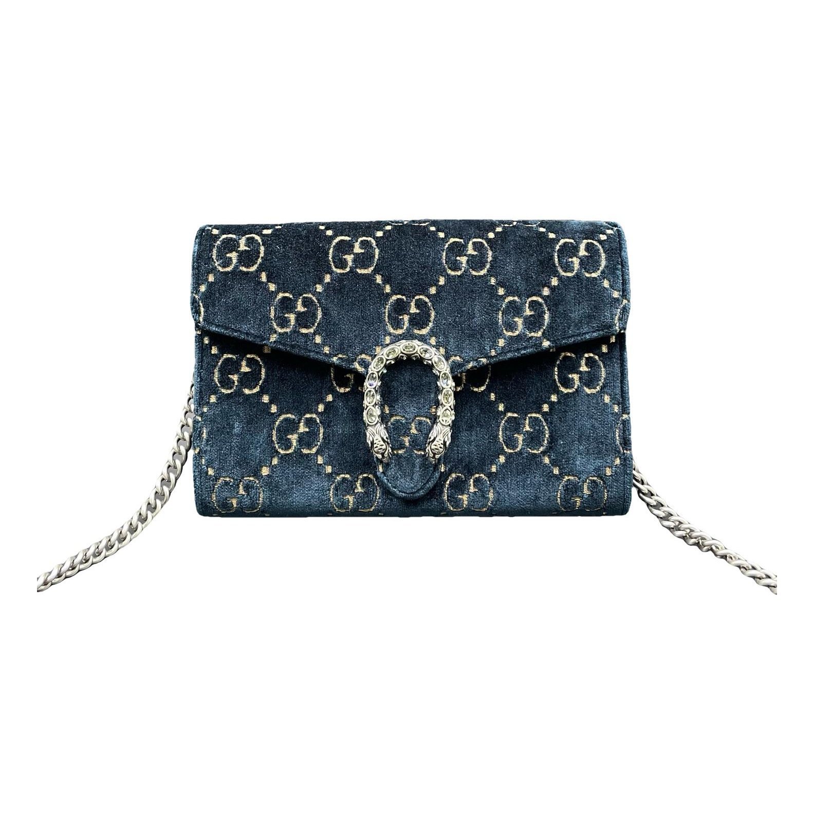 Dionysus Chain Wallet velvet handbag