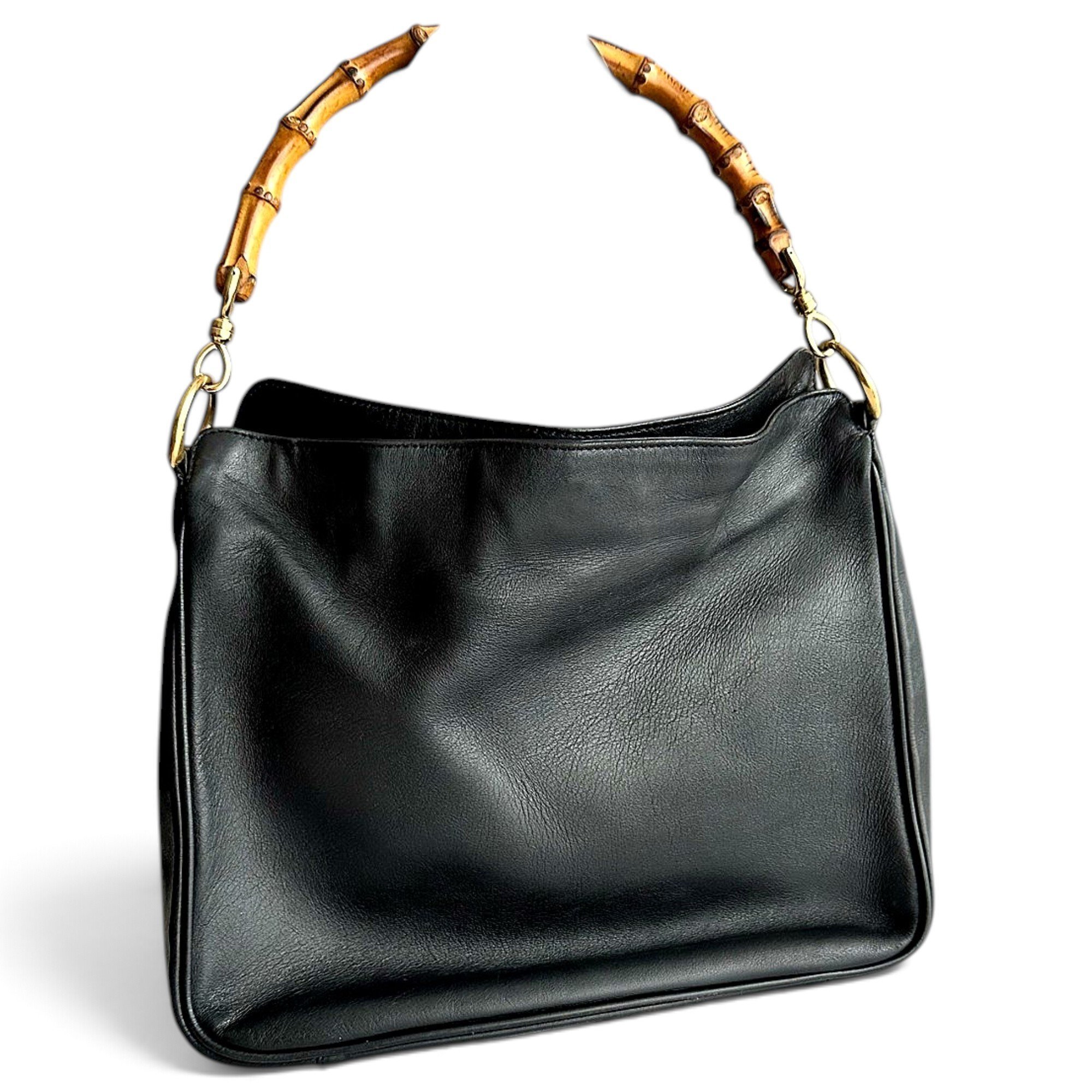 Bamboo Top Handle leather handbag