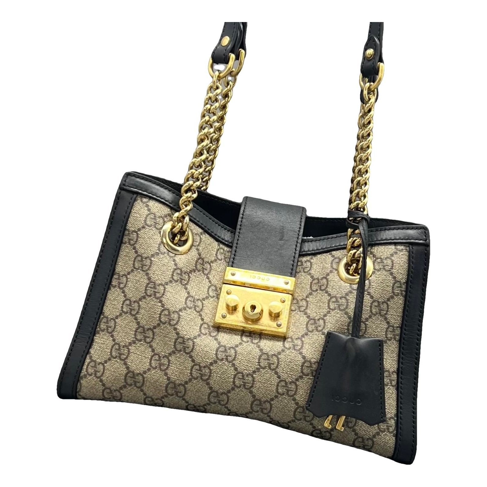 Padlock leather handbag