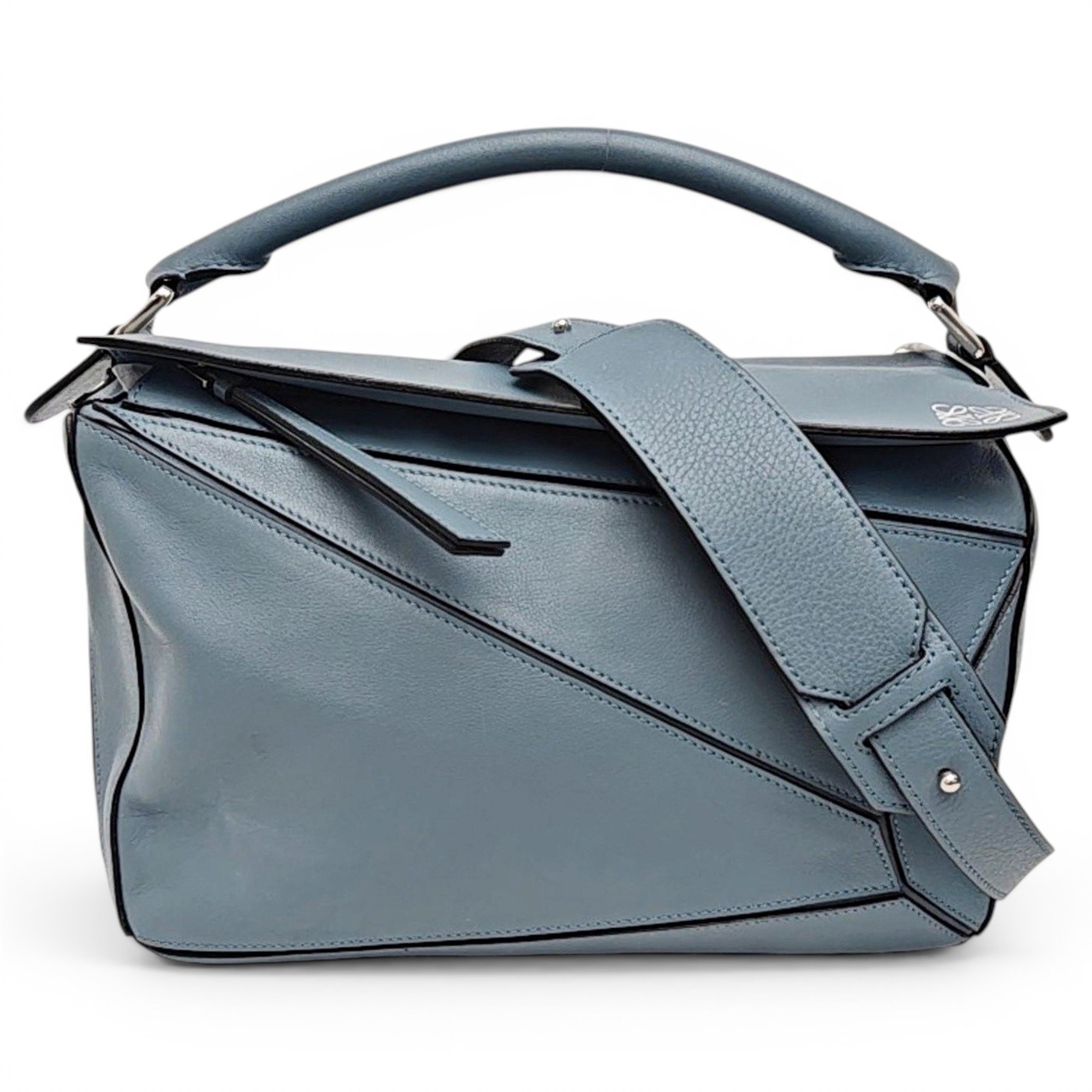 Puzzle leather handbag