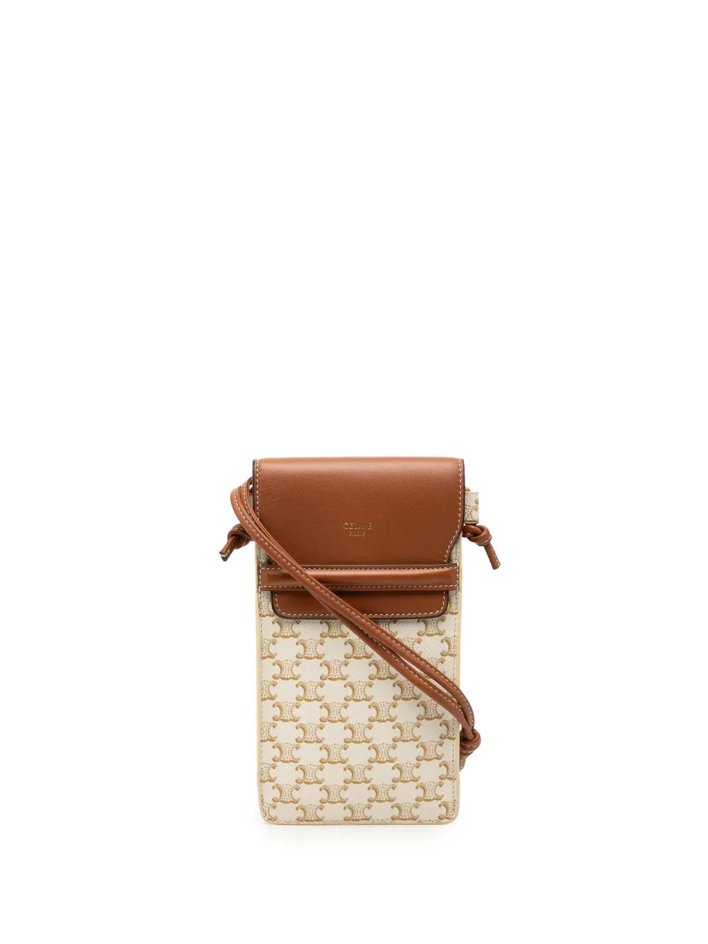 2022 Triomphe Coated Canvas Phone Pouch Flap crossbody bag