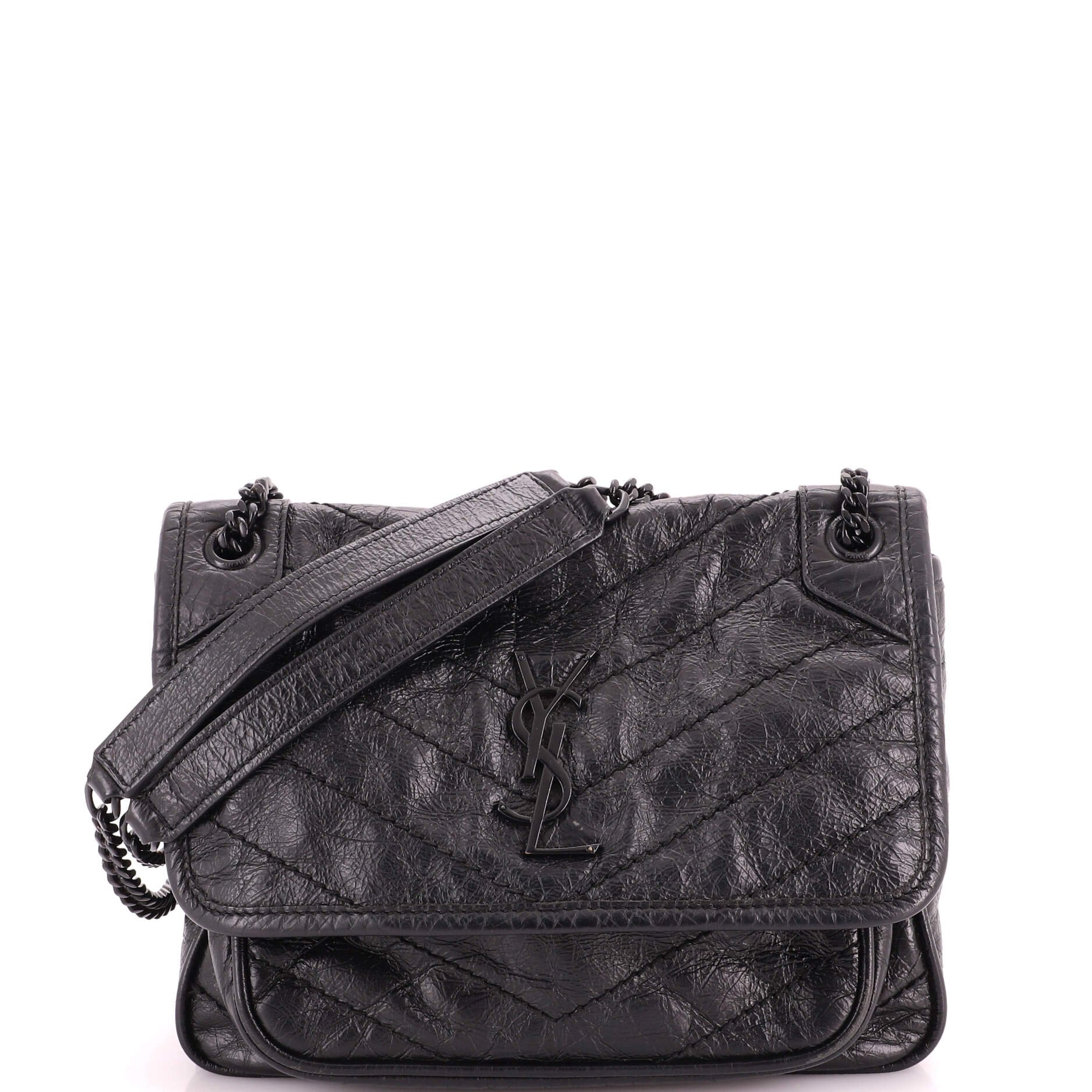 Niki Chain Flap Bag Matelasse Chevron Leather Baby