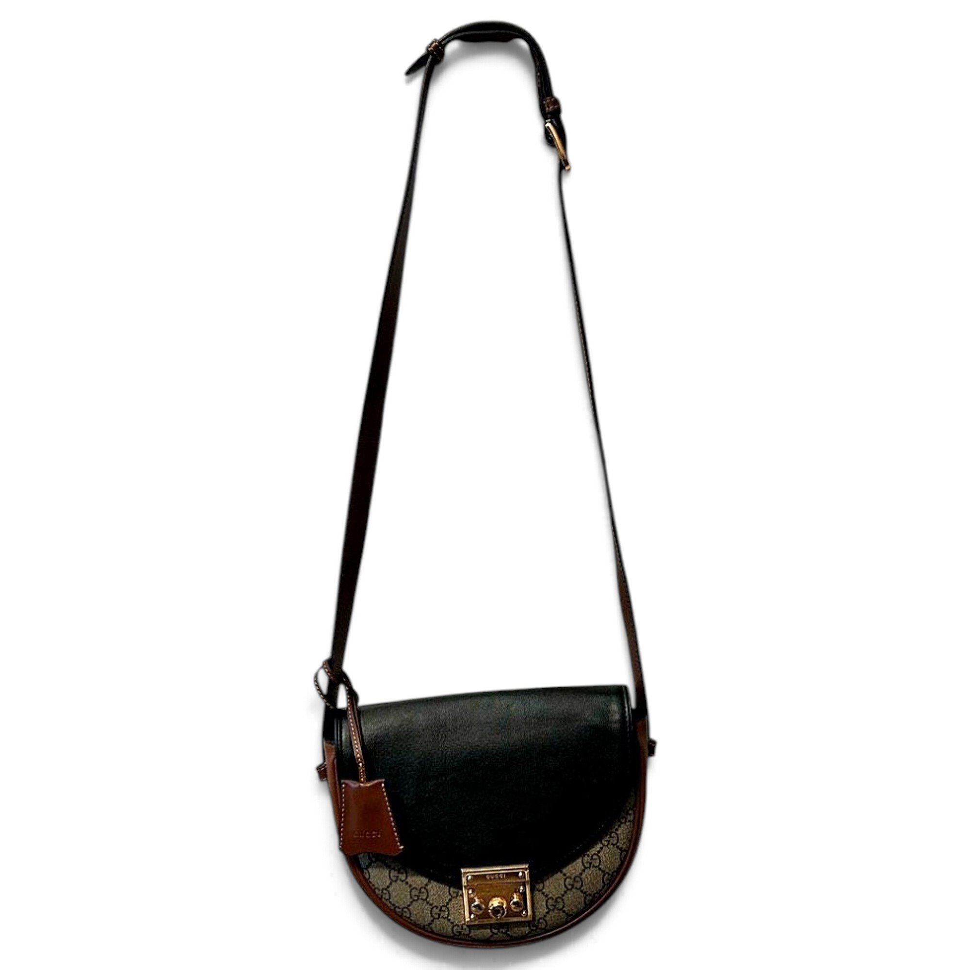 Padlock leather crossbody bag