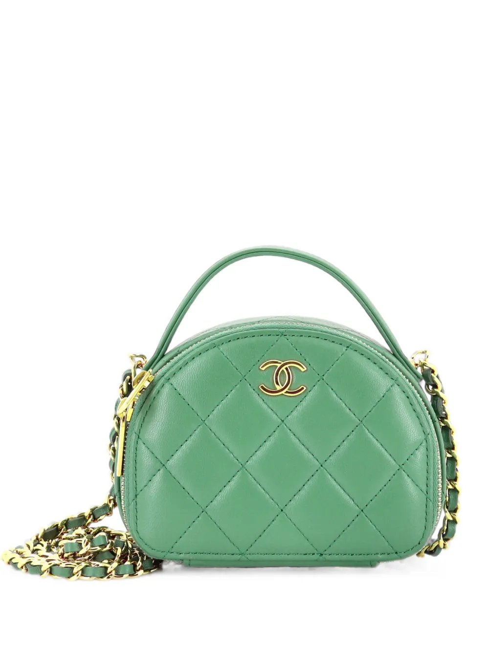 Chic Riviera Vanity Case with Chain Quilted Lambskin Mini satchel
