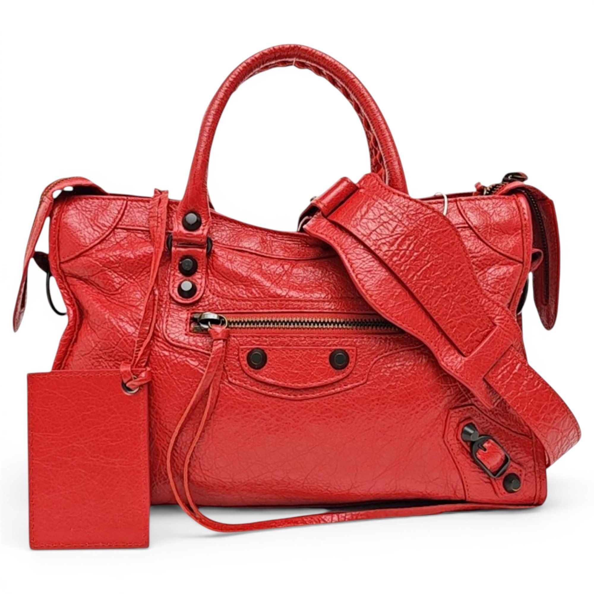 City leather handbag