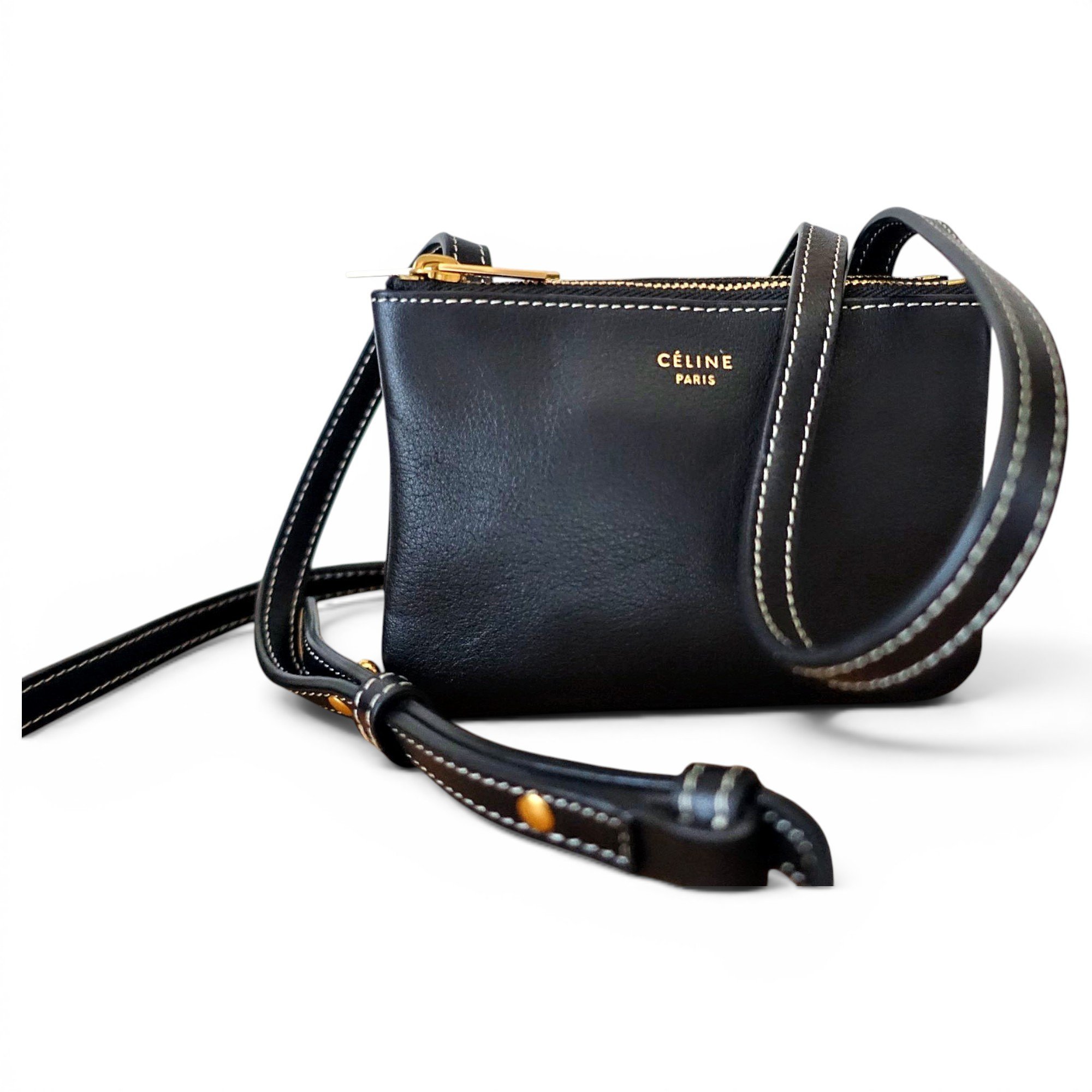 Celine Trio leather crossbody bag
