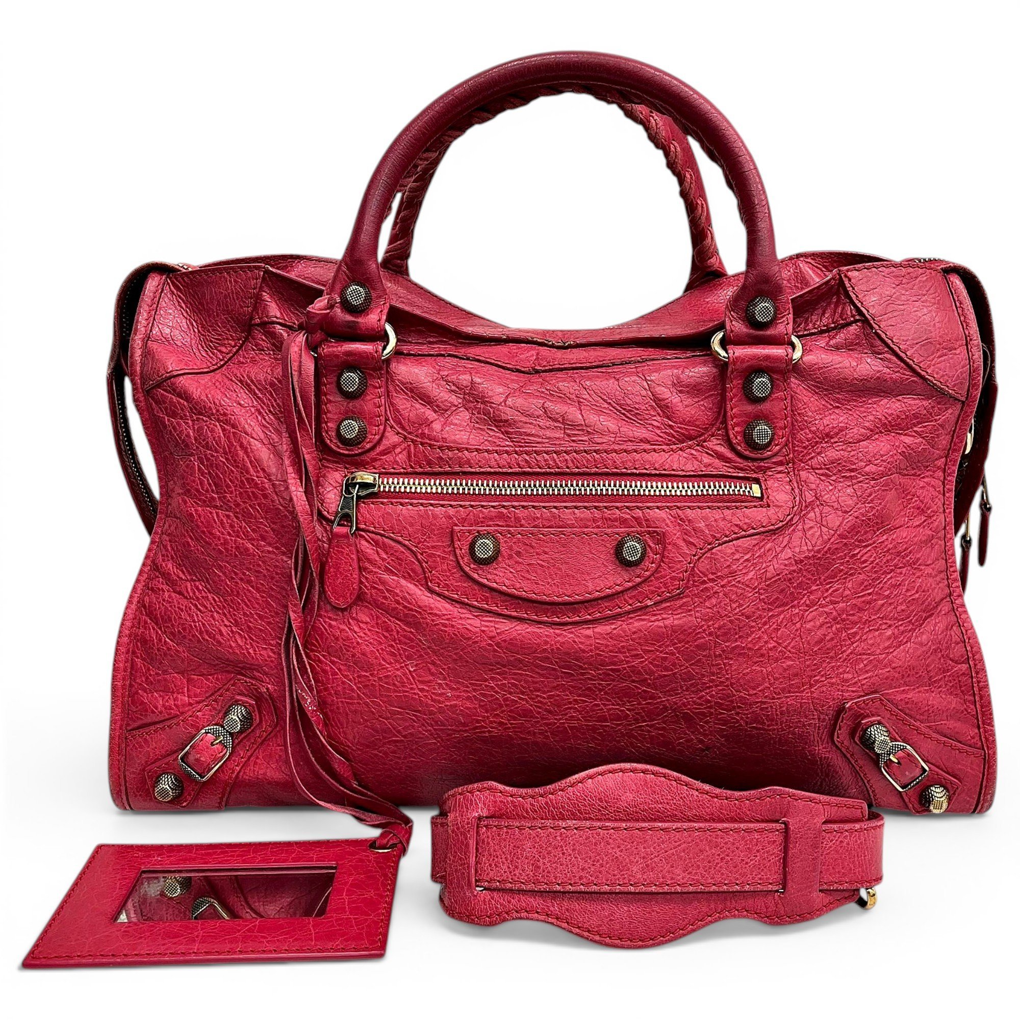 City leather handbag
