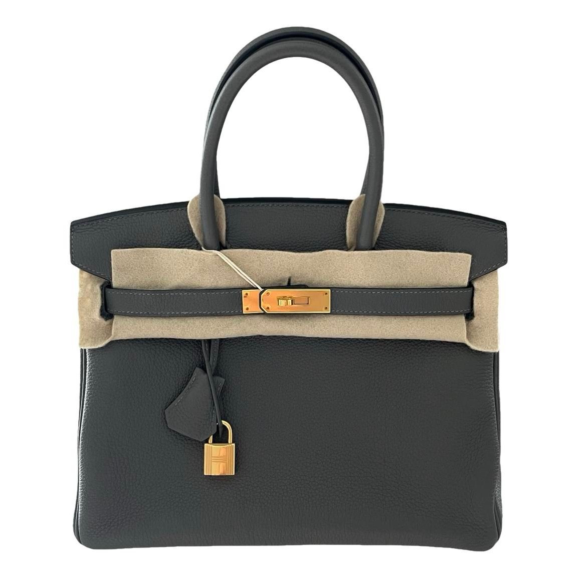 Hermes Birkin 30 Handbag Gris Meyer Togo Leather