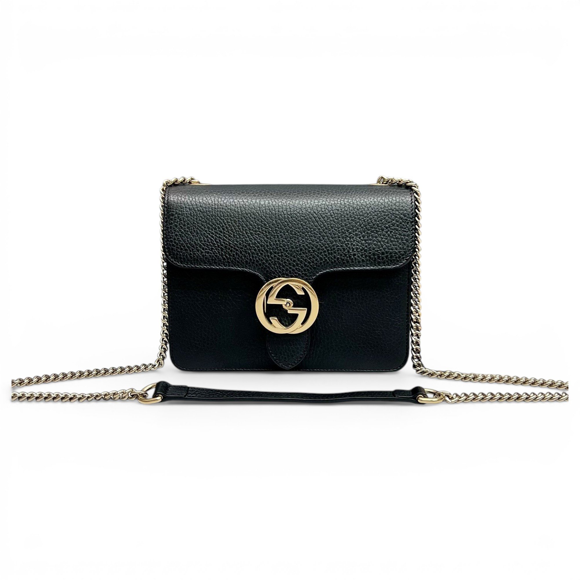Interlocking leather handbag