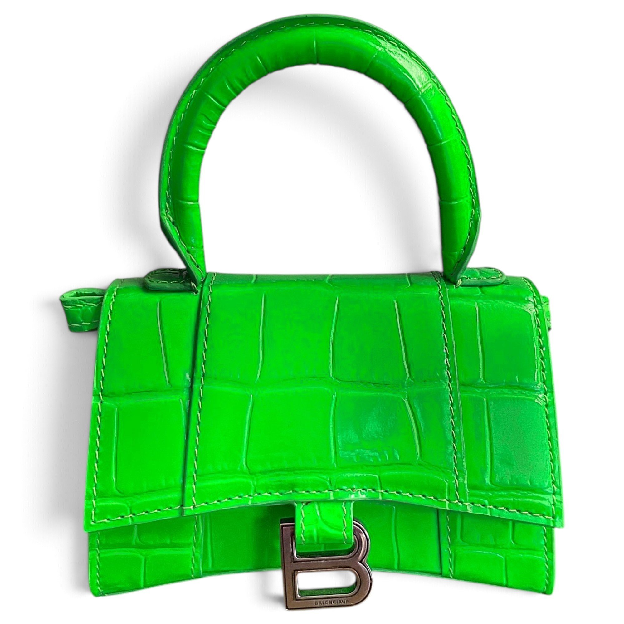 Hourglass leather handbag