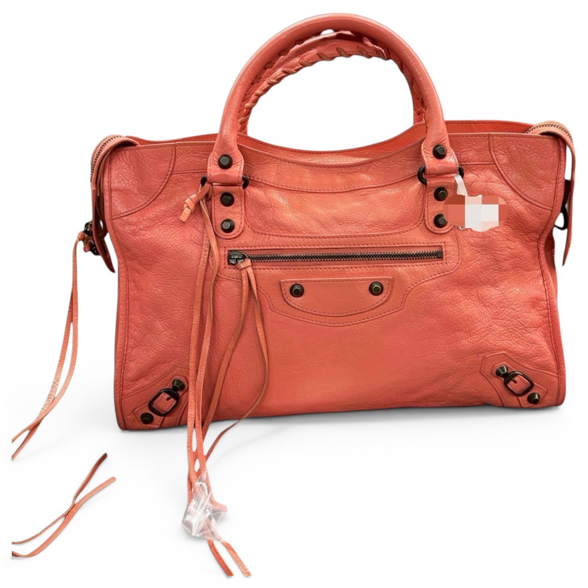 City leather handbag