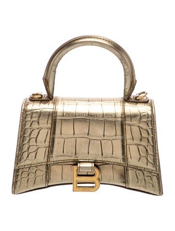 Balenciaga Embossed Leather XS Hourglass Handbag
