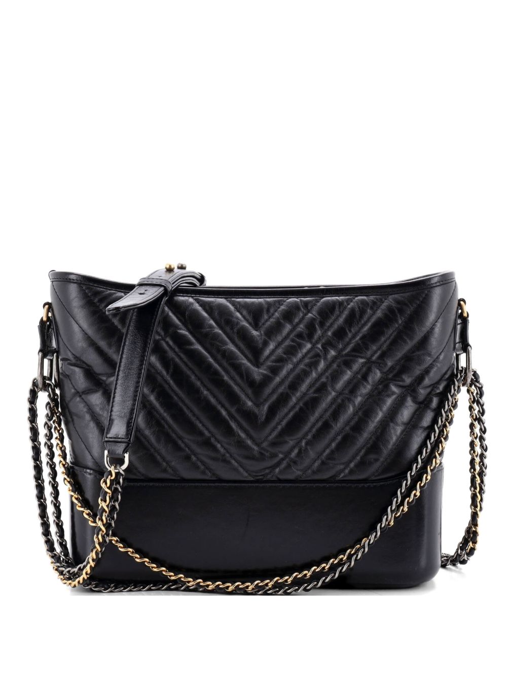 Gabrielle Chevron Aged Calfskin Medium hobo bag