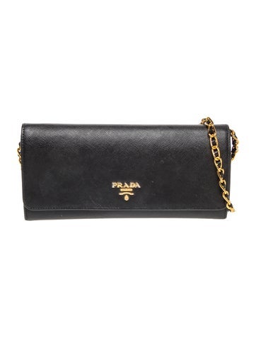Saffiano Leather Wallet on Chain