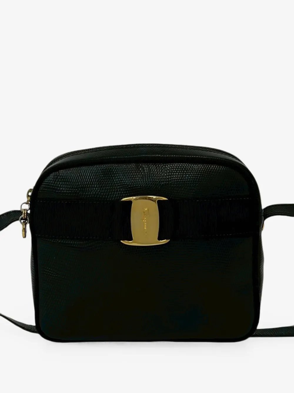 20th Century Lizard Embossed Leather Vara crossbody bag