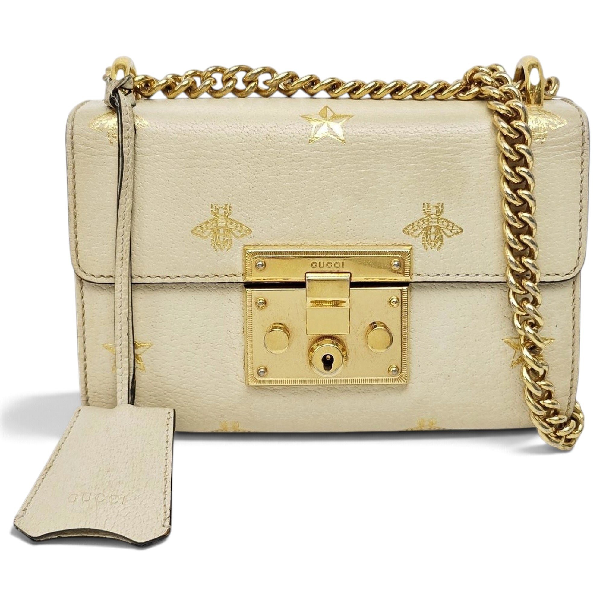Padlock leather handbag