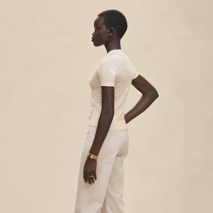 Blanc Cygne "Candy Libris" Short-sleeve Sweater